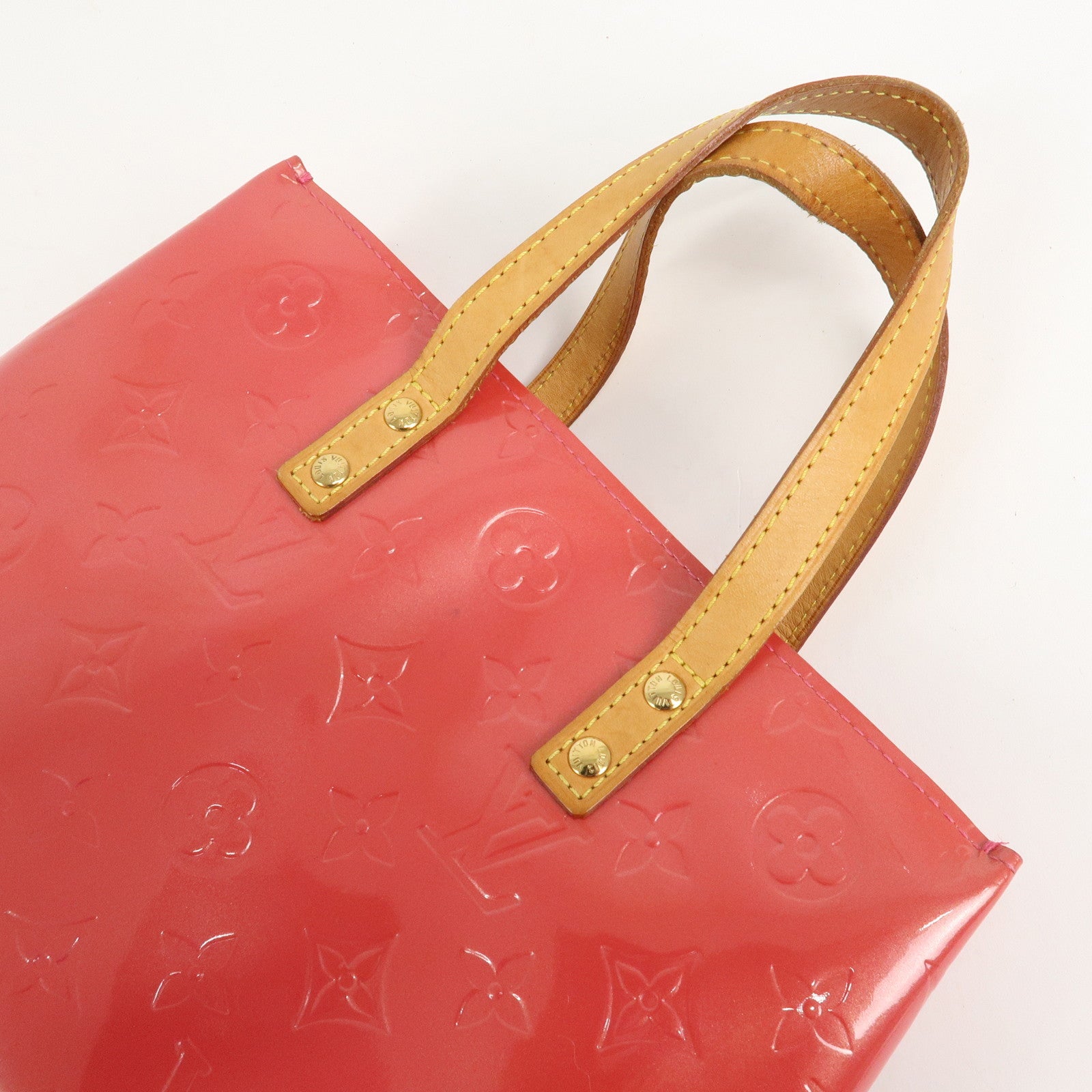 AuthenticLouis Vuitton Monogram Vernis Lead PM Hand Bag Pink M91221