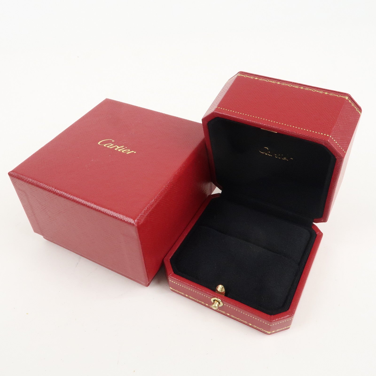 Cartier Set of 2 Ring Box Display Box Jewelry Box For Ring Red