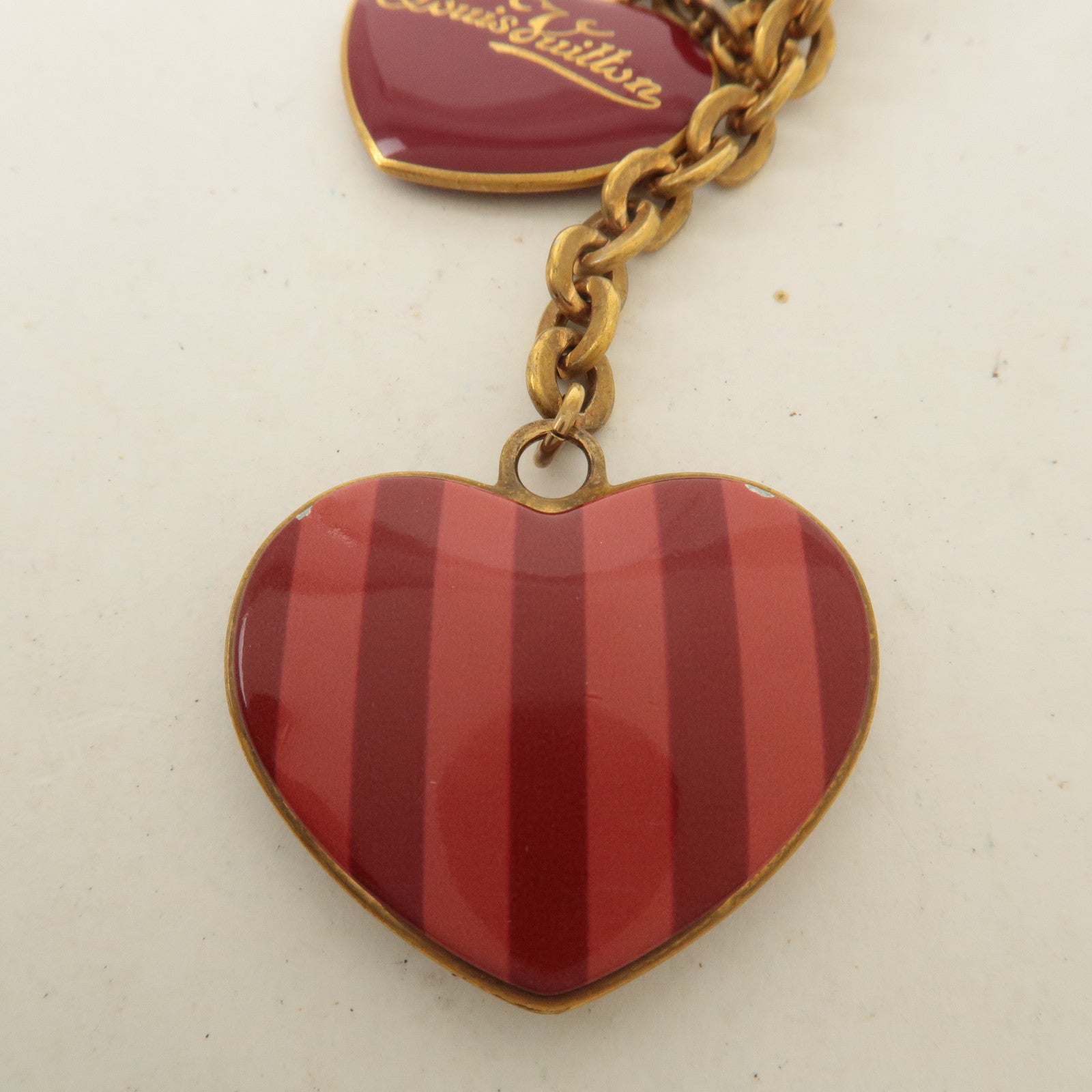 Louis Vuitton Portecles Coeur Rayures Key Chain Holder M66476