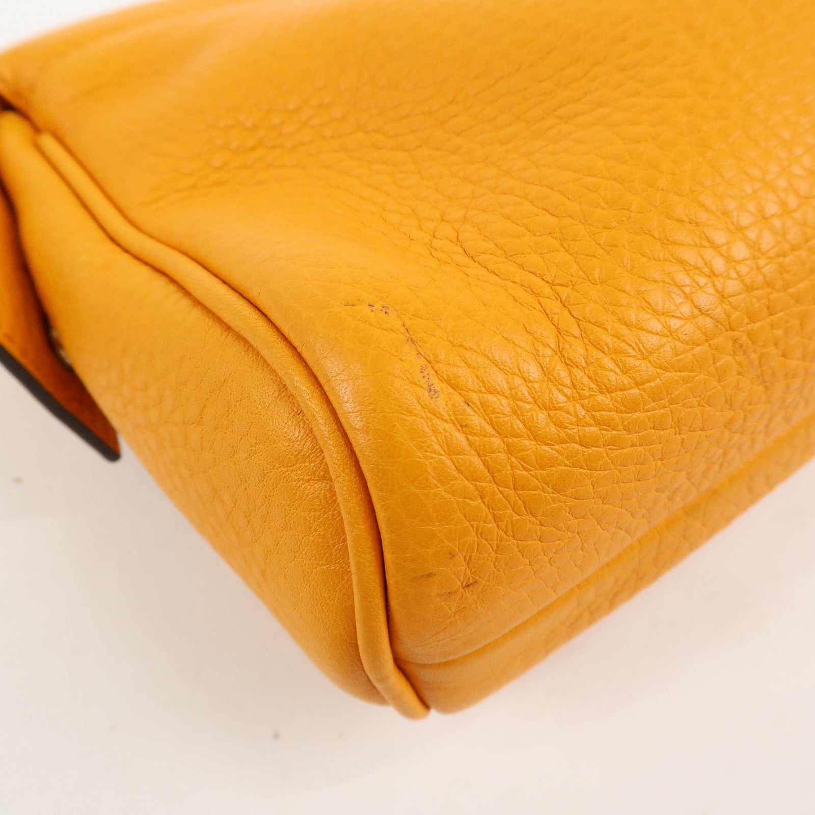 GUCCI SOHO Leather Cosmetic Pouch Clutch Bag Orange 338191 Used