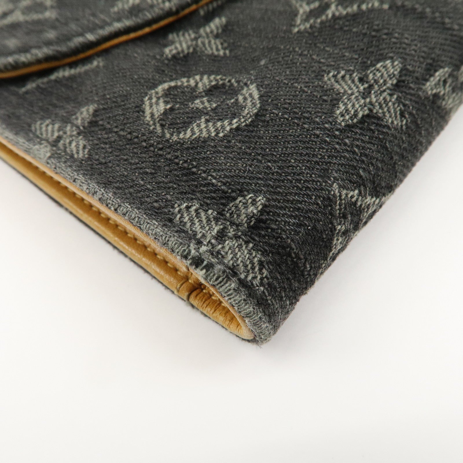 Louis Vuitton Monogram Denim Portefeuille Amelia Noir M95512 Used