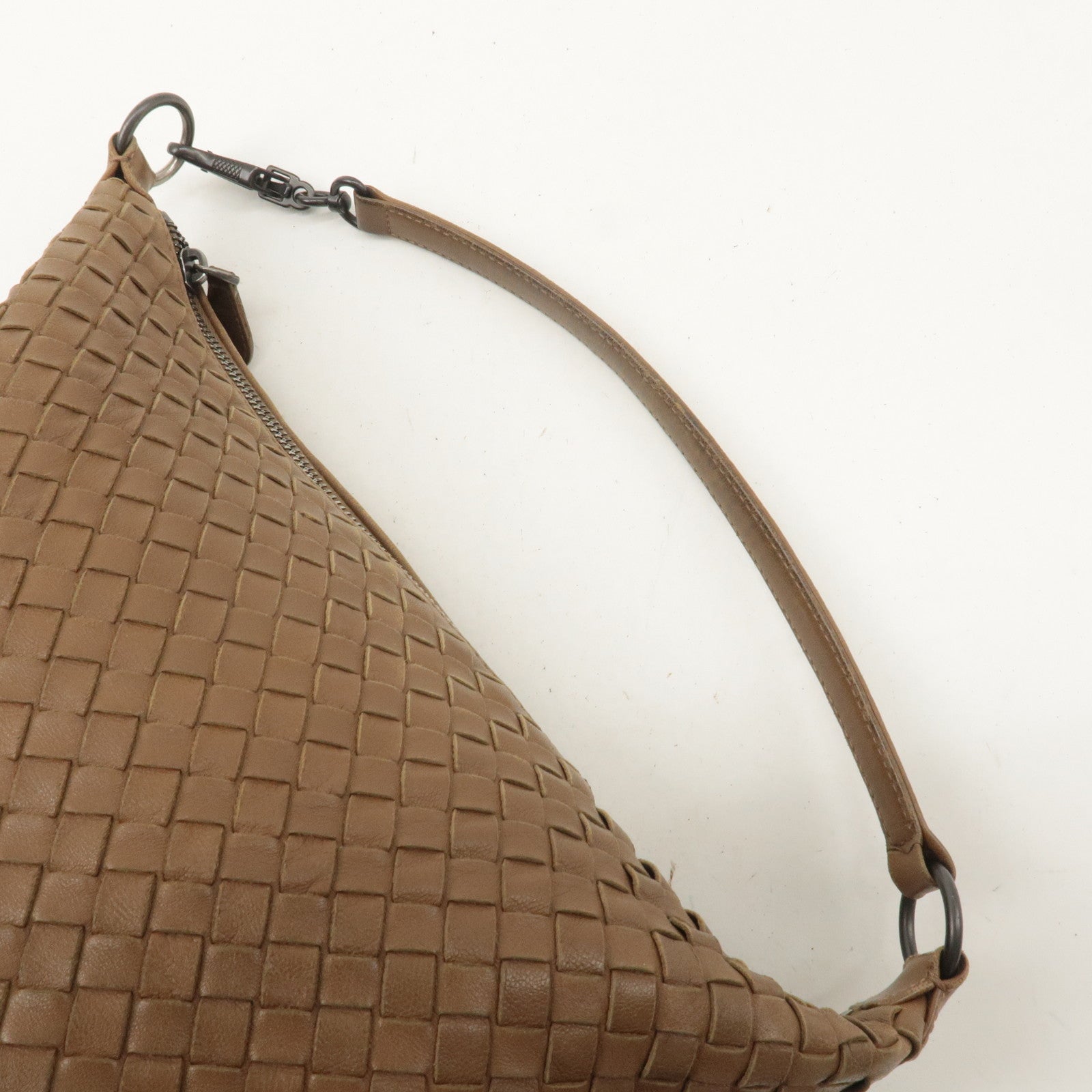 BOTTEGA VENETA Intrecciato Leather Shoulder Bag Light Brown