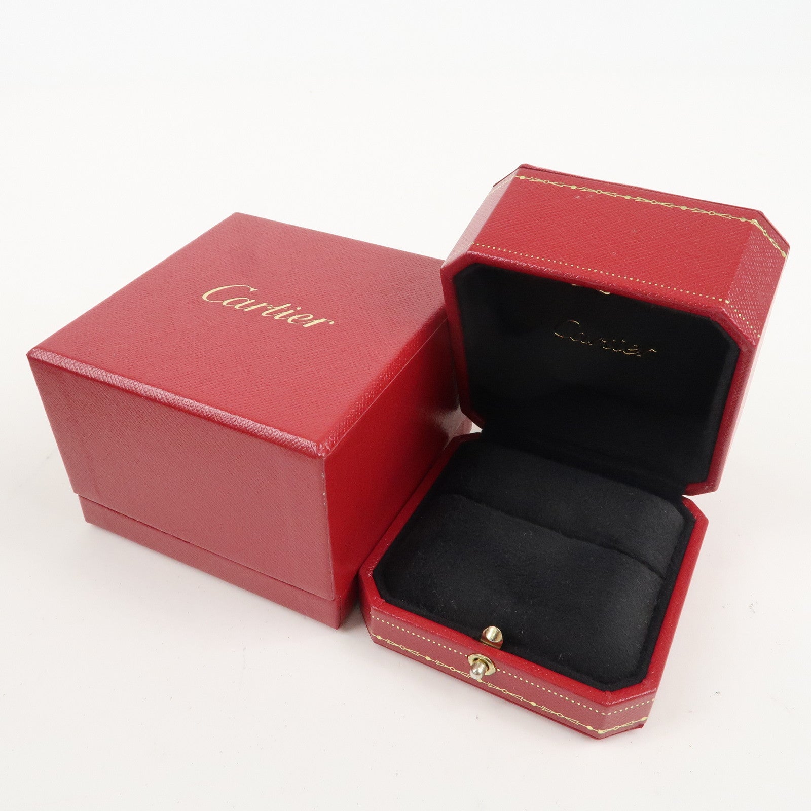 Cartier Set of 2 Ring Box Display Box Jewelry Box For Ring Red