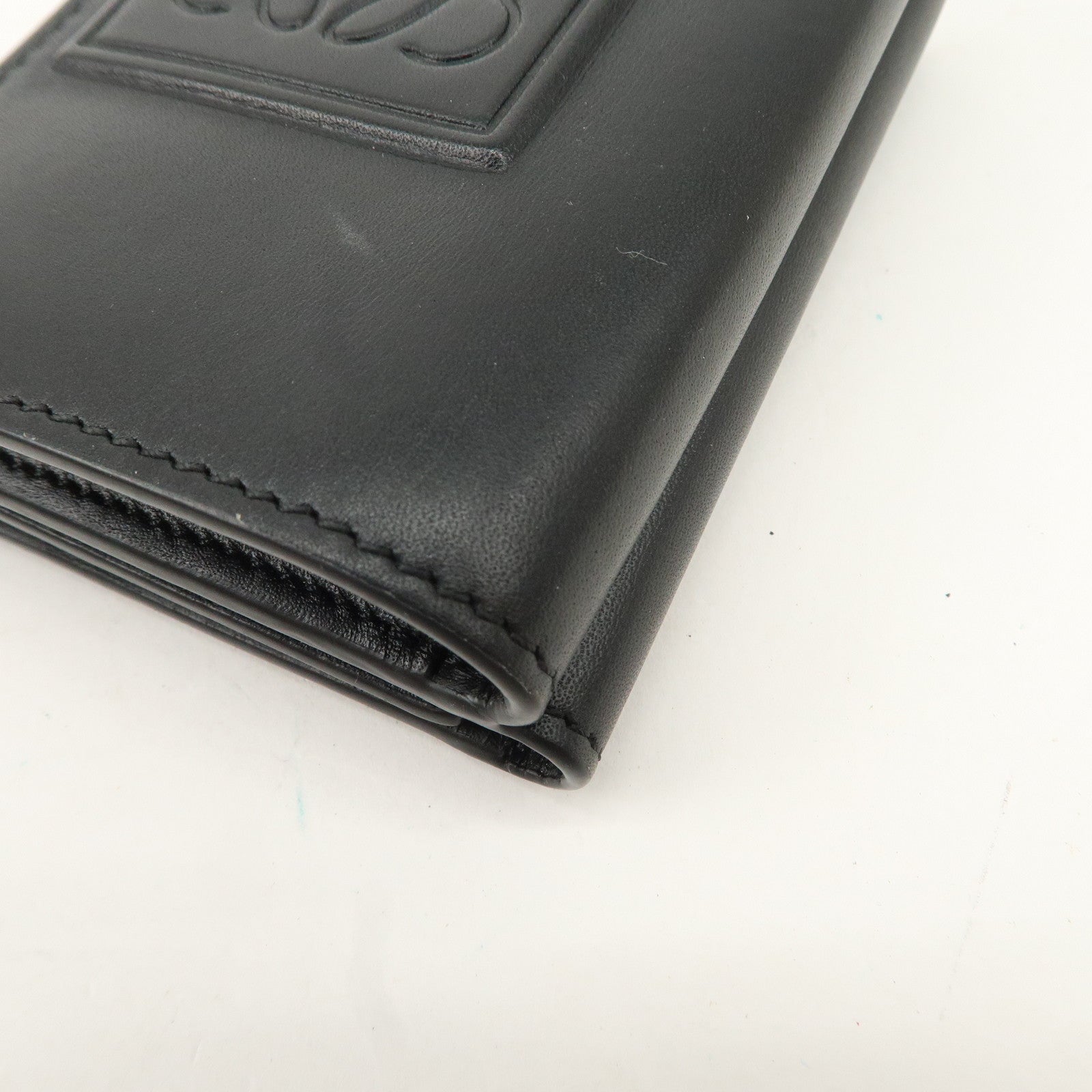 LOEWE Anagram Leather Tri-fold Wallet Black