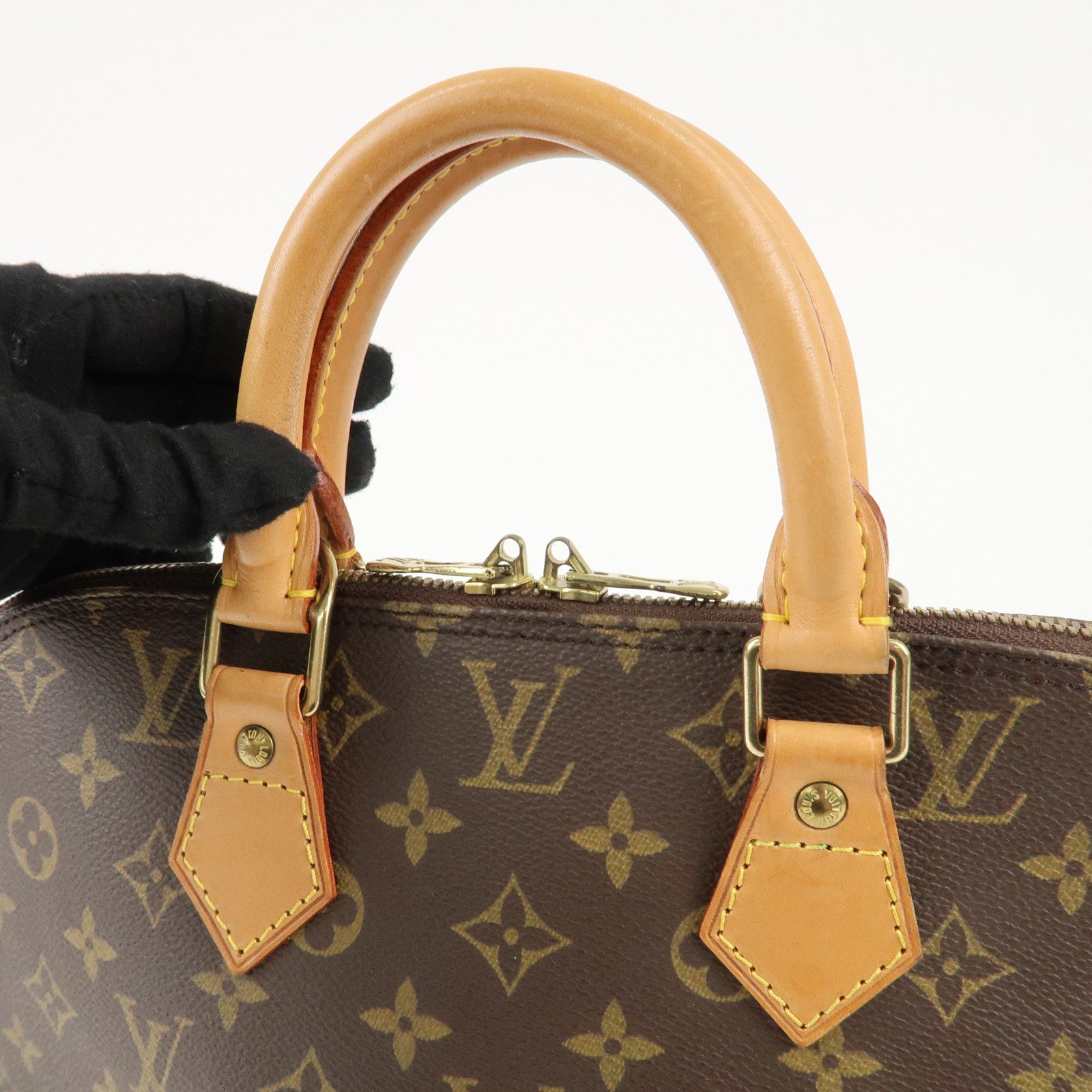 Louis Vuitton Monogram Alma Hand Bag Brown M51130 Used