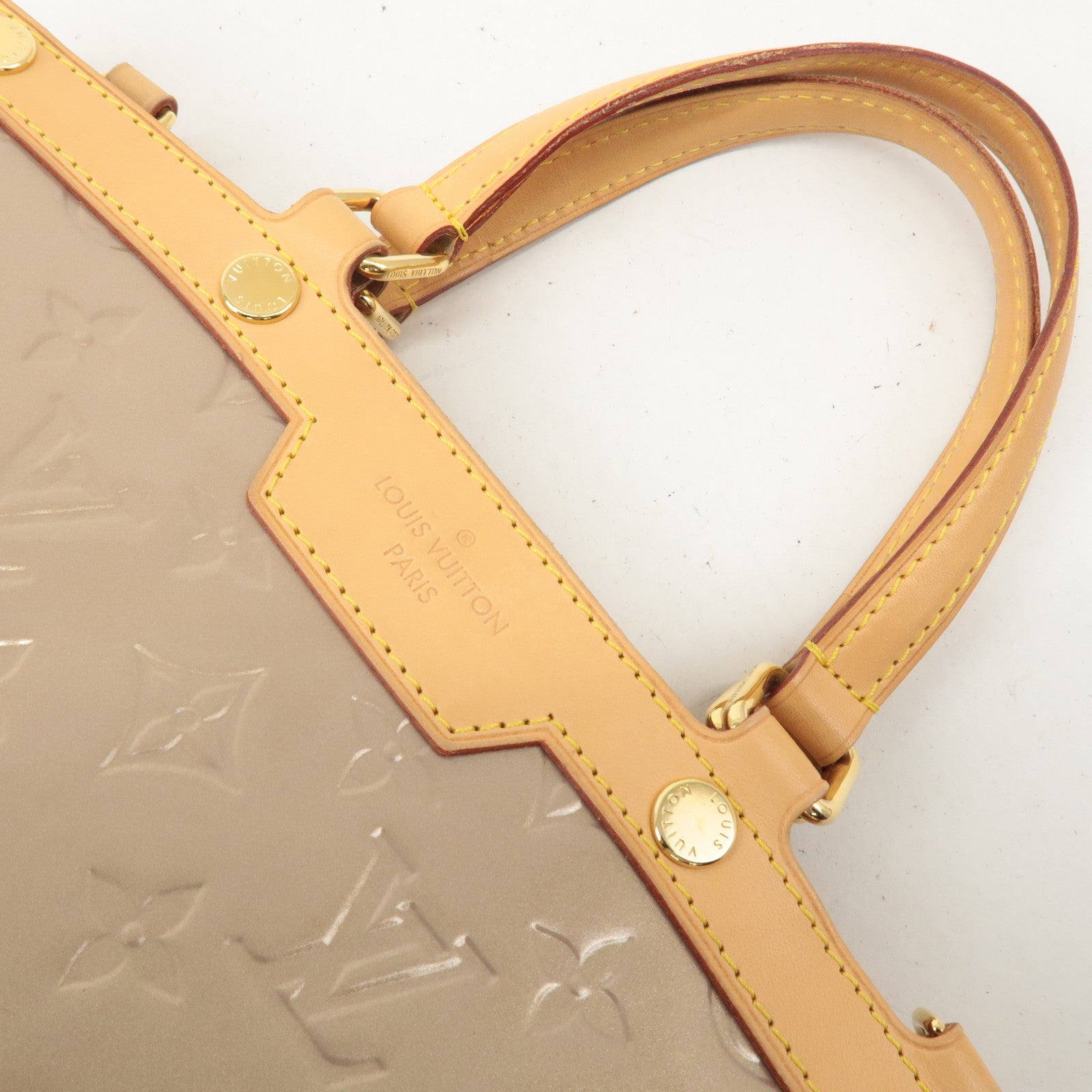 Louis Vuitton Monogram Vernis Blair MM Hand Bag Beige M91755