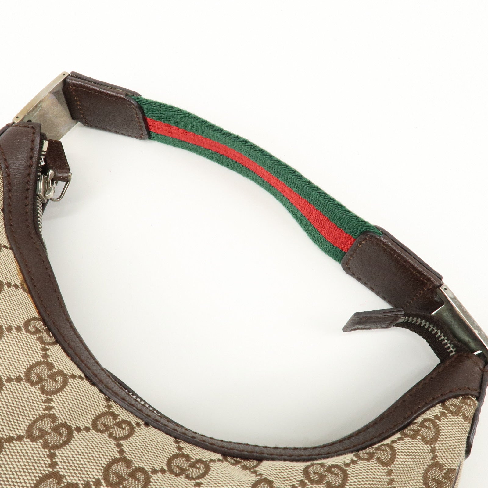 GUCCI Sherry GG Canvas Leather Shoulder Bag Beige Brown 145811 Used