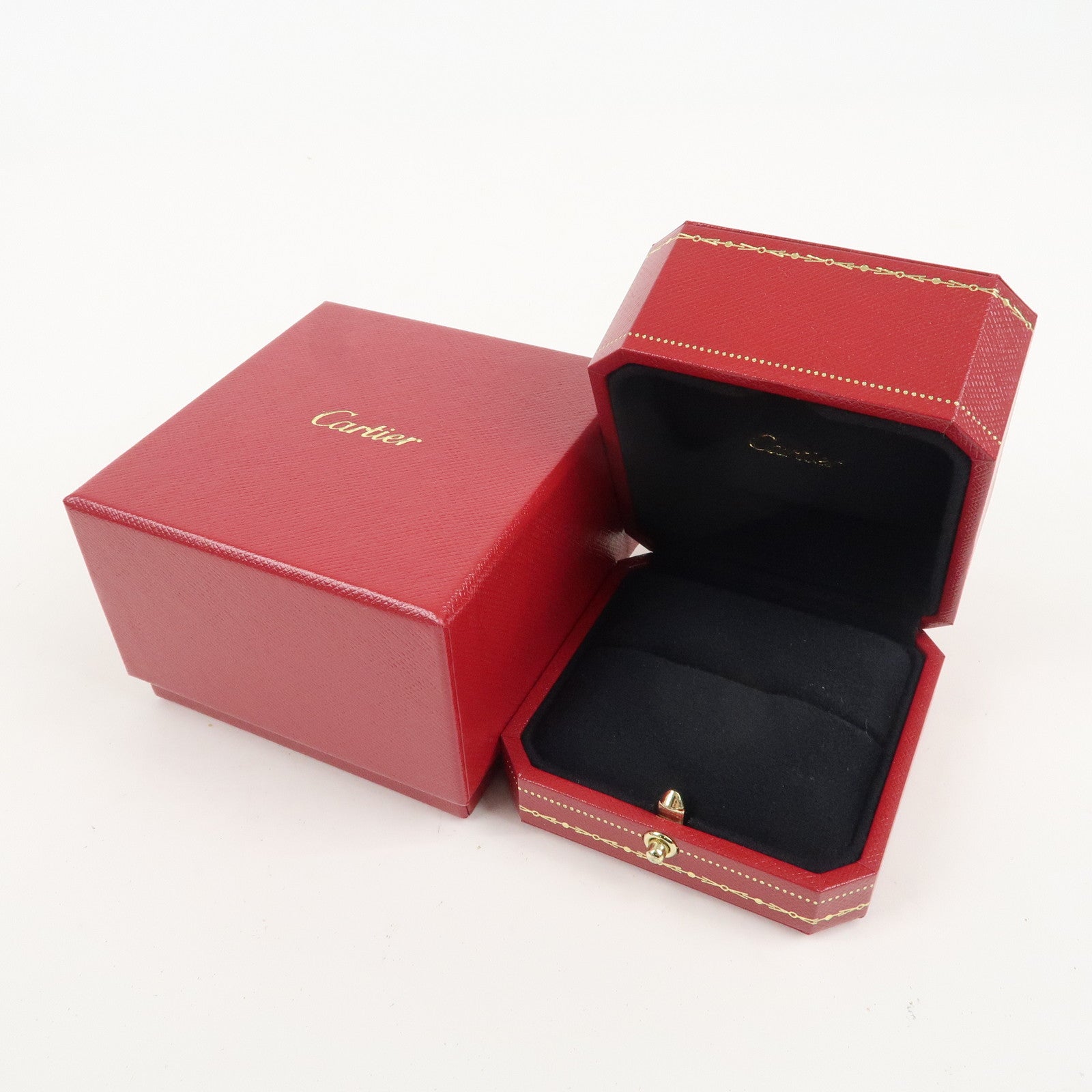 Cartier Set of 2 Ring Box Display Box Jewelry Box For Ring Red