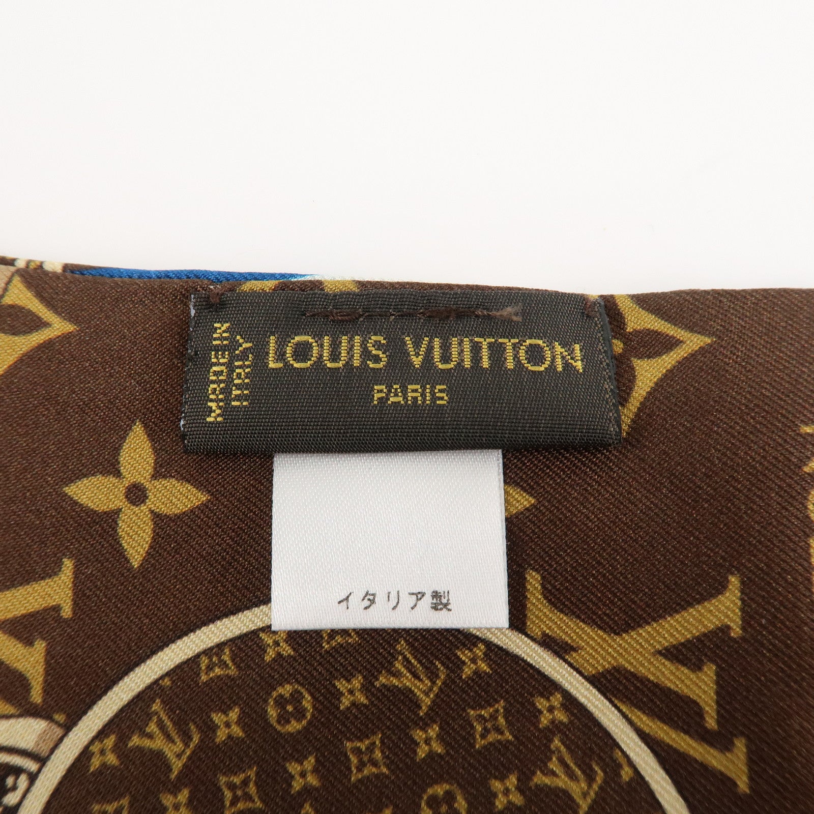 Louis Vuitton 100% Silk Bandeau Monogram Trunks Scarf Brown M72395