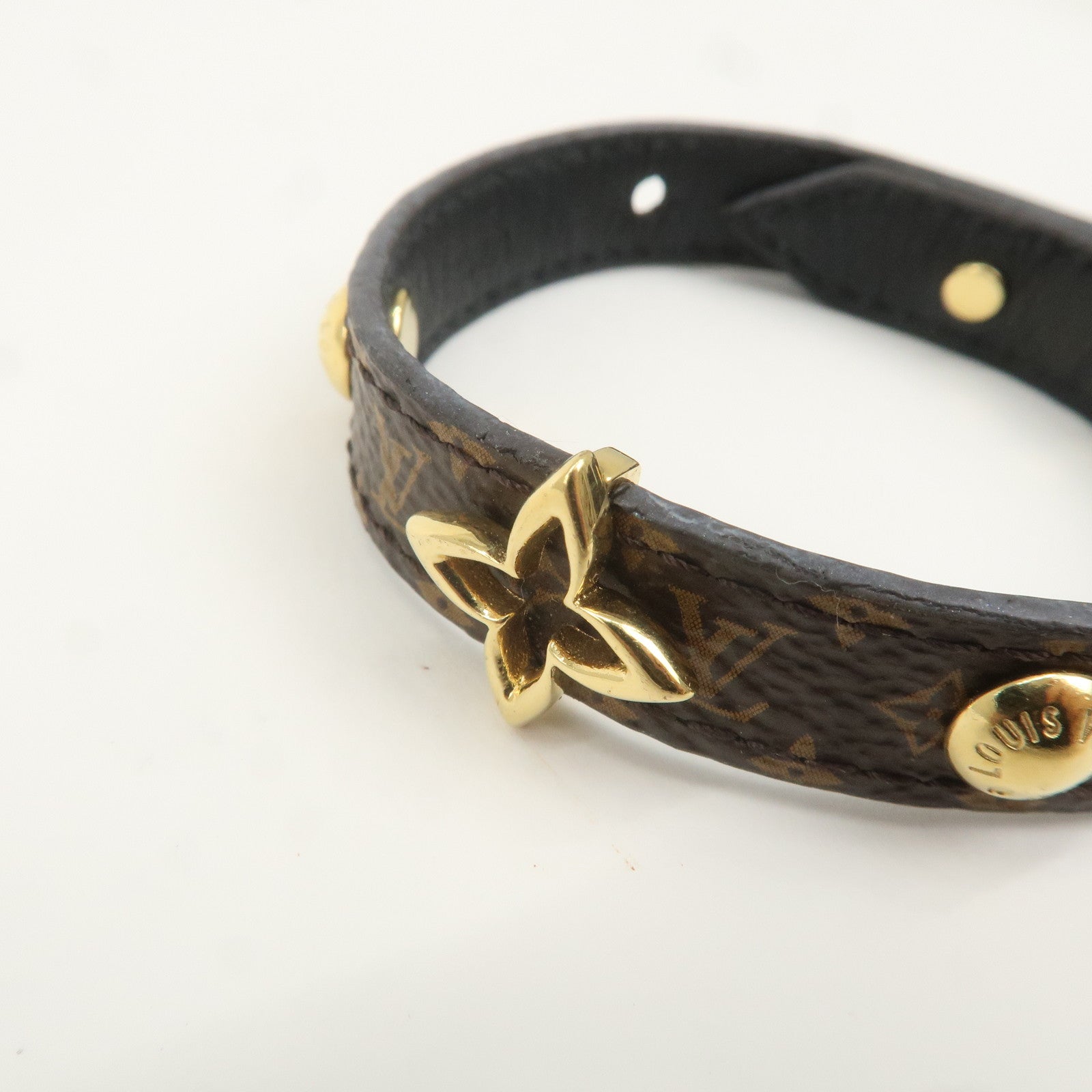 Louis Vuitton Monogram Bracelet Blooming Brown Gold M6534