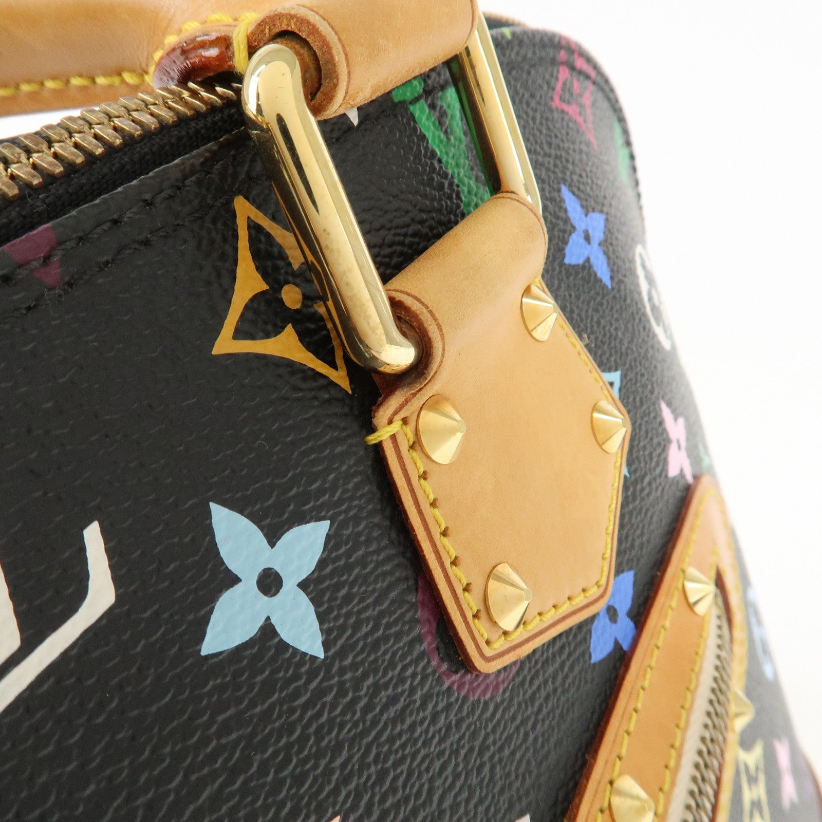 Louis Vuitton Monogram Multicolor Alma Hand Bag Noir M92646 Used