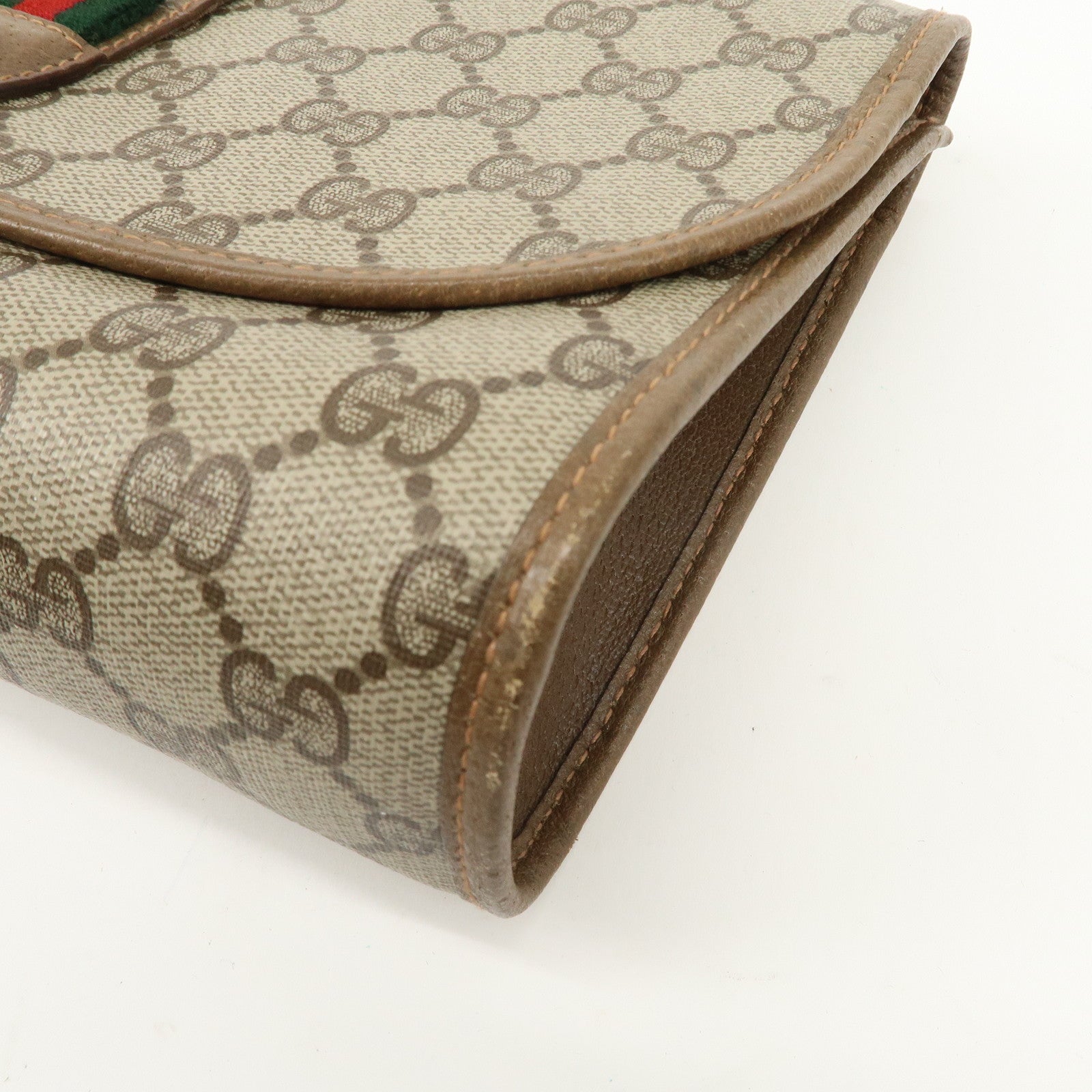 GUCCI Old Gucci Sherry GG Plus Leather Clutch Bag 89.01.030