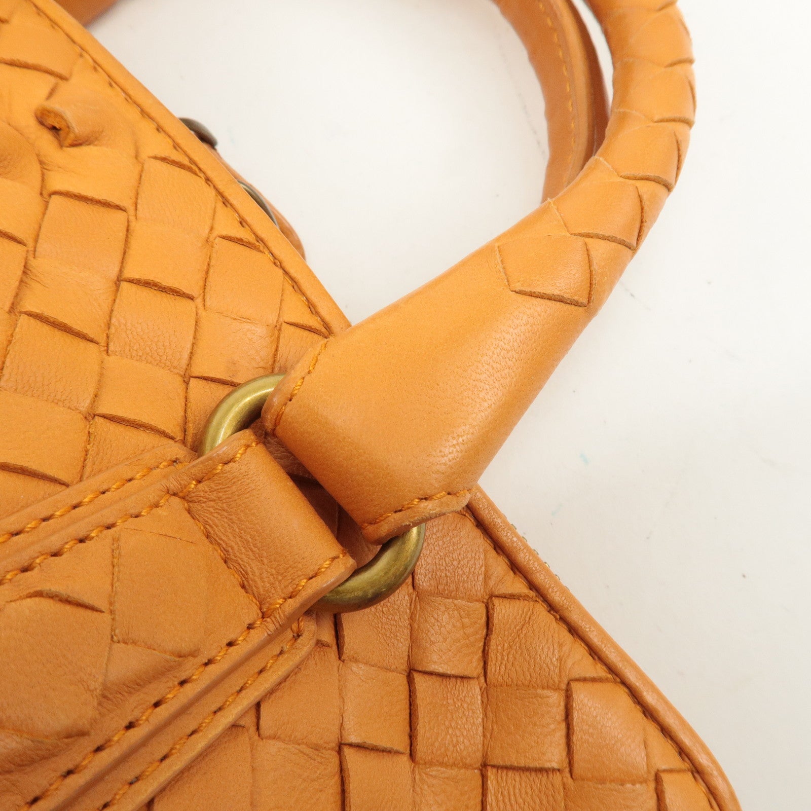 BOTTEGA VENETA Intrecciato Leather Handbag Orange 192938