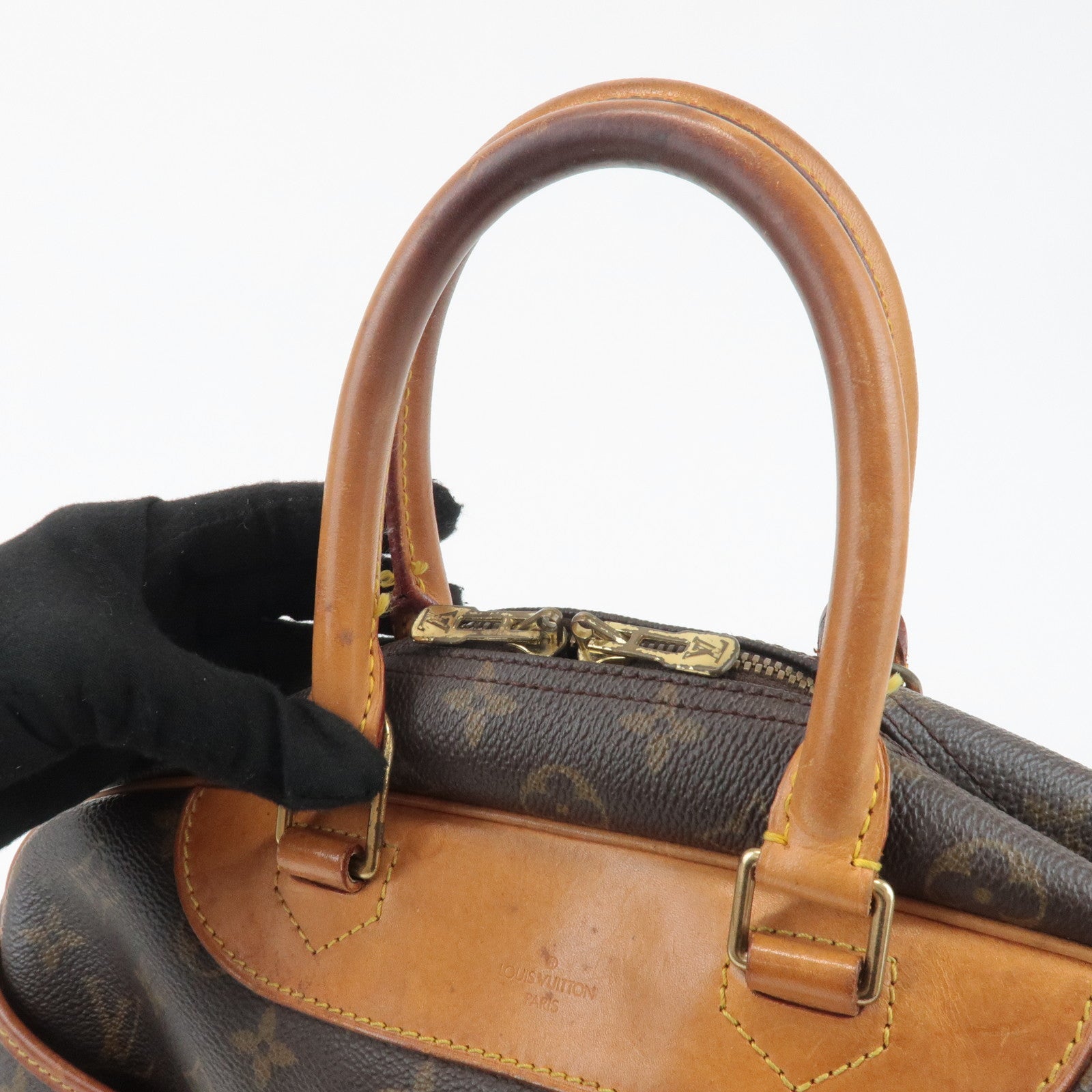 Louis Vuitton Monogram Deauville Hand Bag Brown M47270