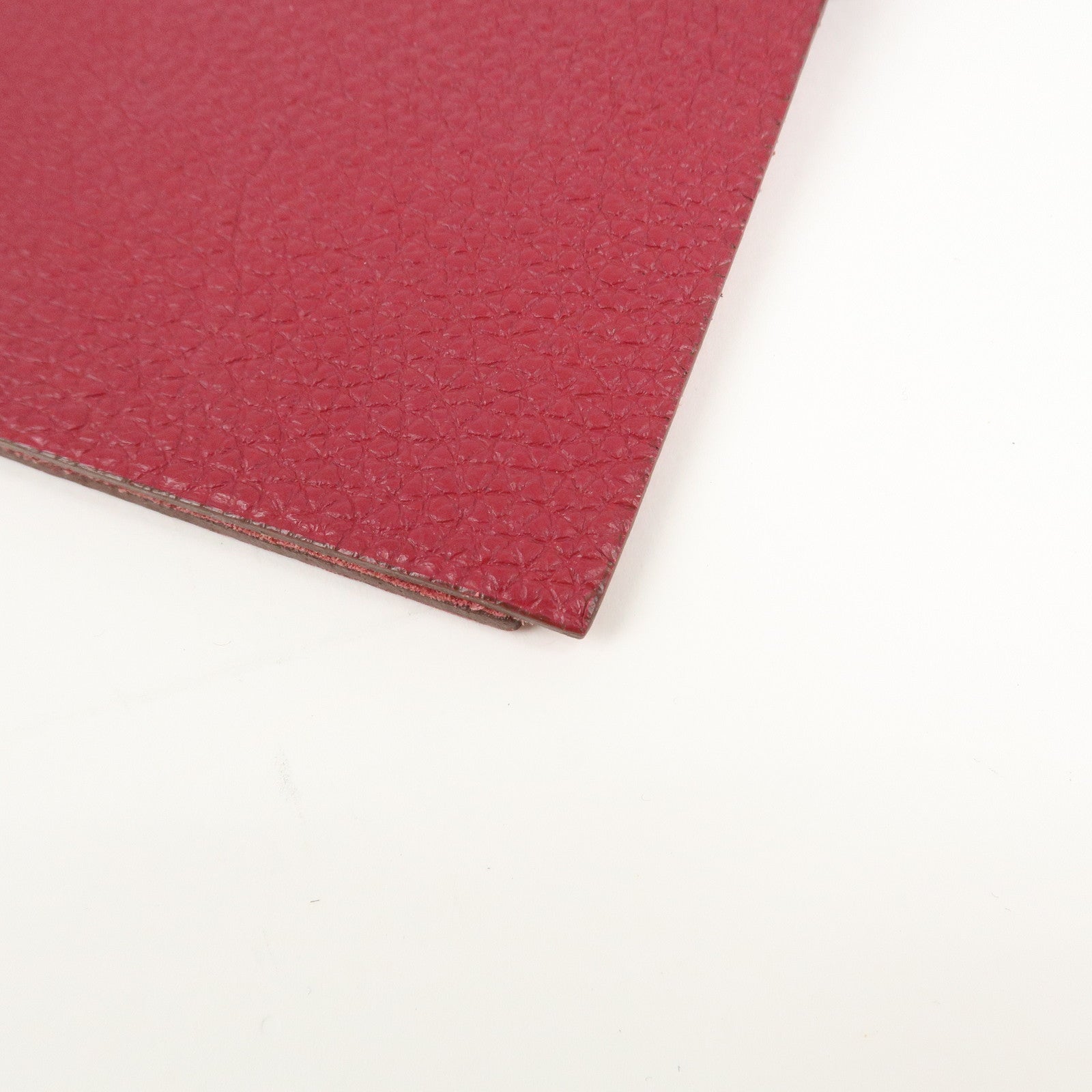 HERMES Togo Leather Ulysse MM □N Stamped Notebook Cover Ruby