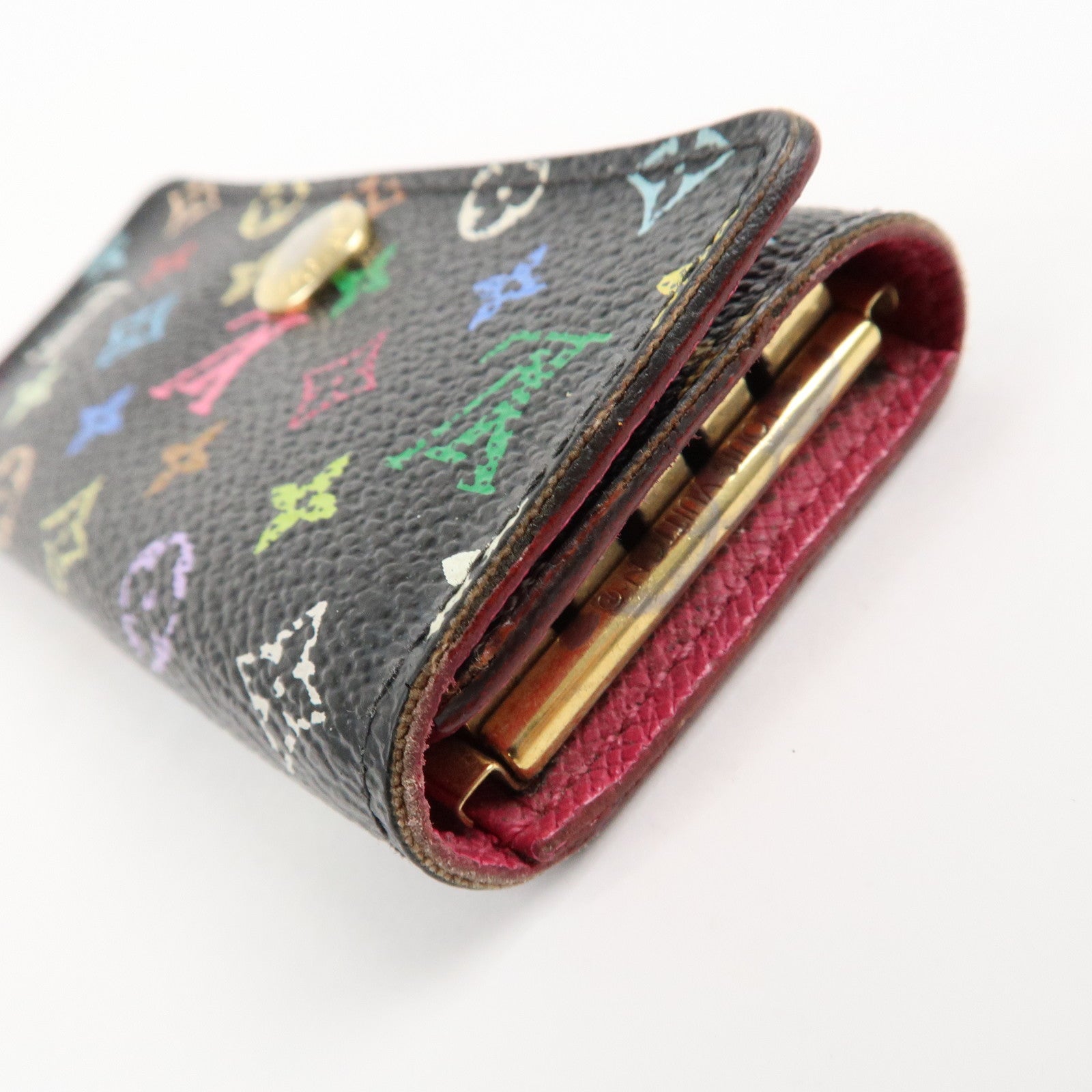 Louis Vuitton Monogram Set of 2 Multicolor Bi-fold Wallet Key Case Used