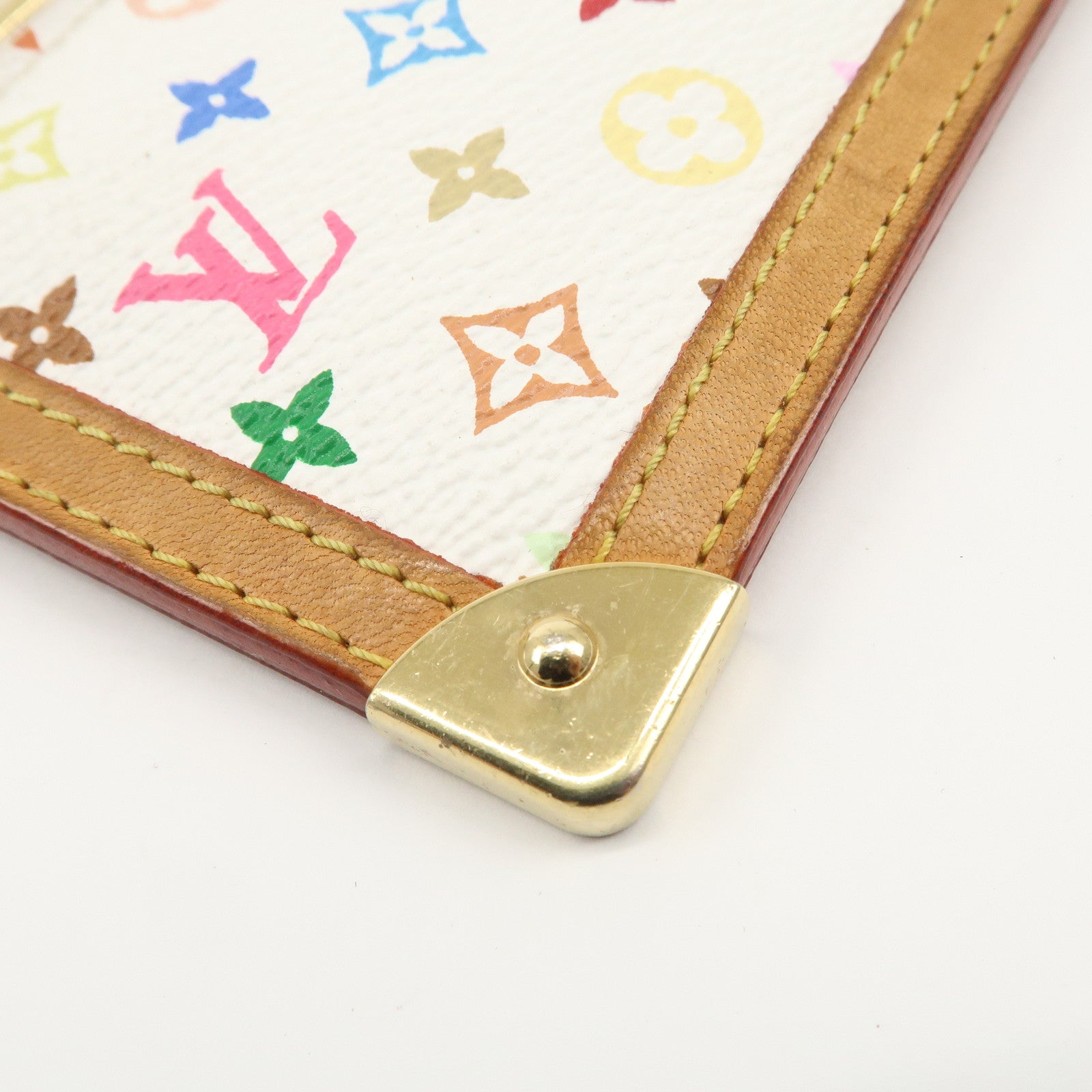 Louis Vuitton Monogram Multicolor Pochette Cles Blanc M92655