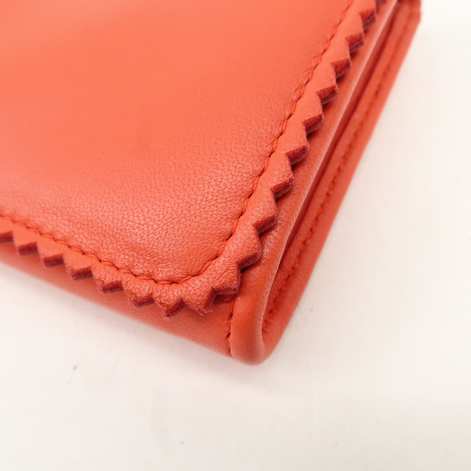 LOEWE Anagram Leather Bi-fold Pinking Long Wallet Red