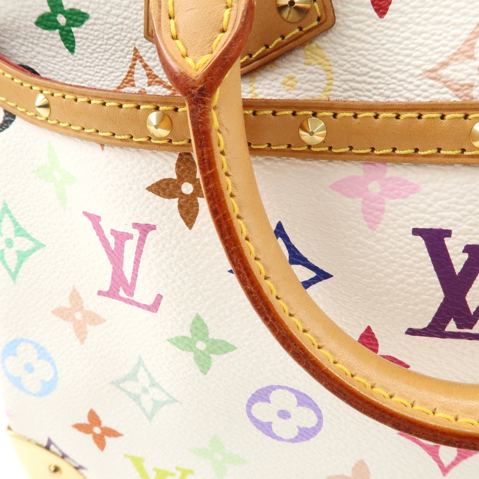 Louis Vuitton Monogram Multicolor Trouville Hand Bag Blanc M92663 Used