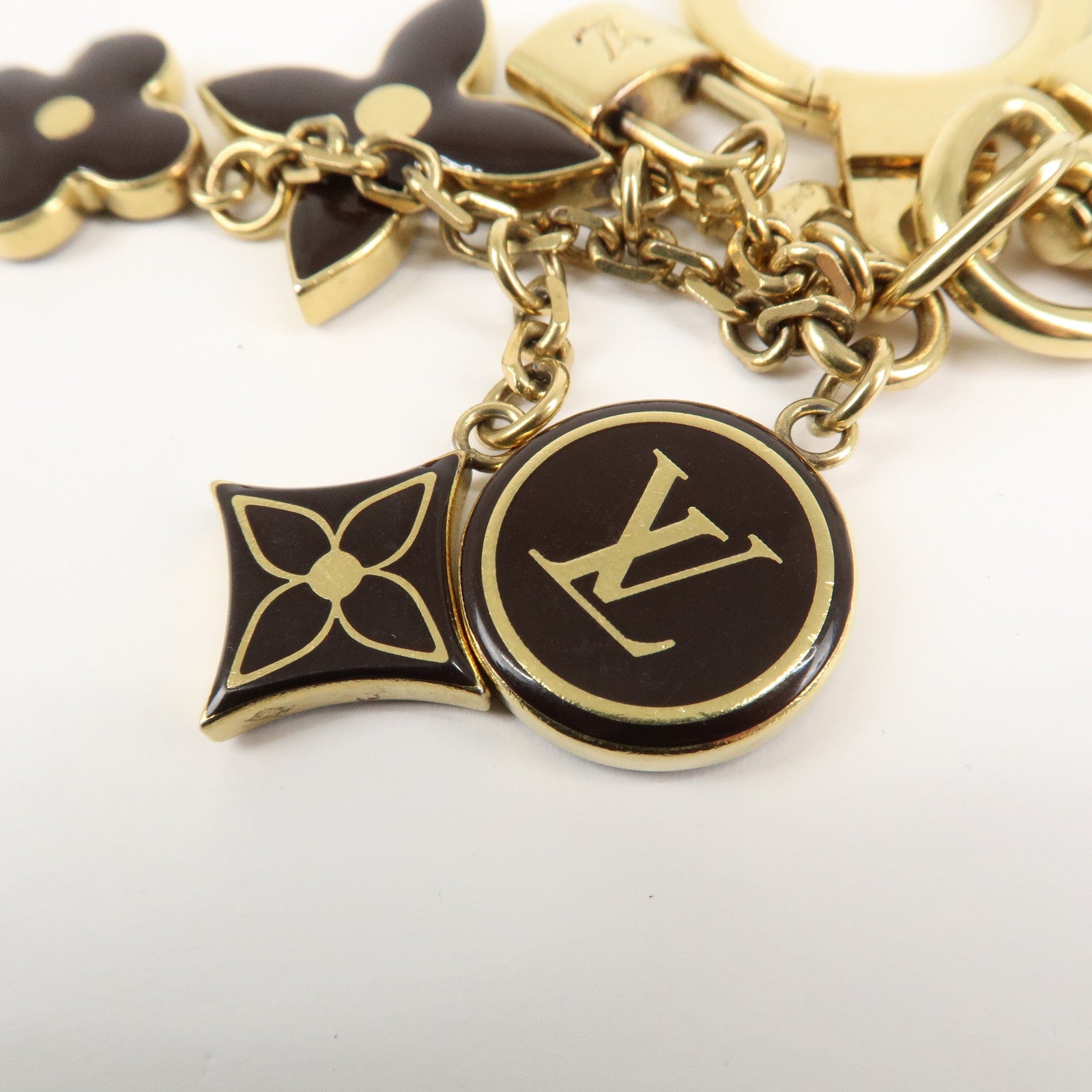 Louis Vuitton Porte Cles Pampille Bag Charm Gold Black M91929