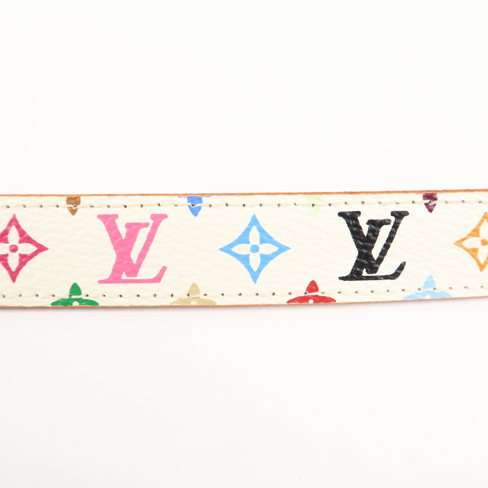 Louis Vuitton Monogram Multicolor Saint Tulle Belt Blanc 70/28 Used