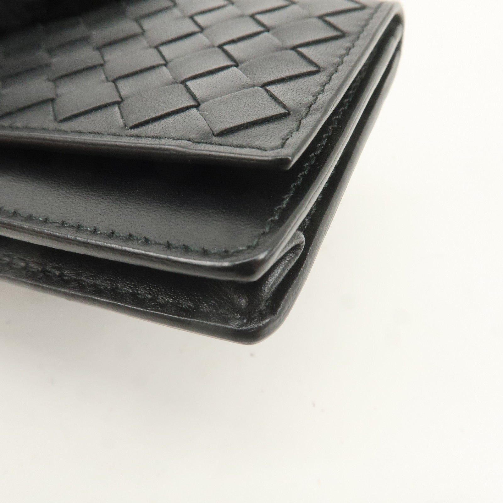 BOTTEGA VENETA Intrecciato Leather Card Case Black