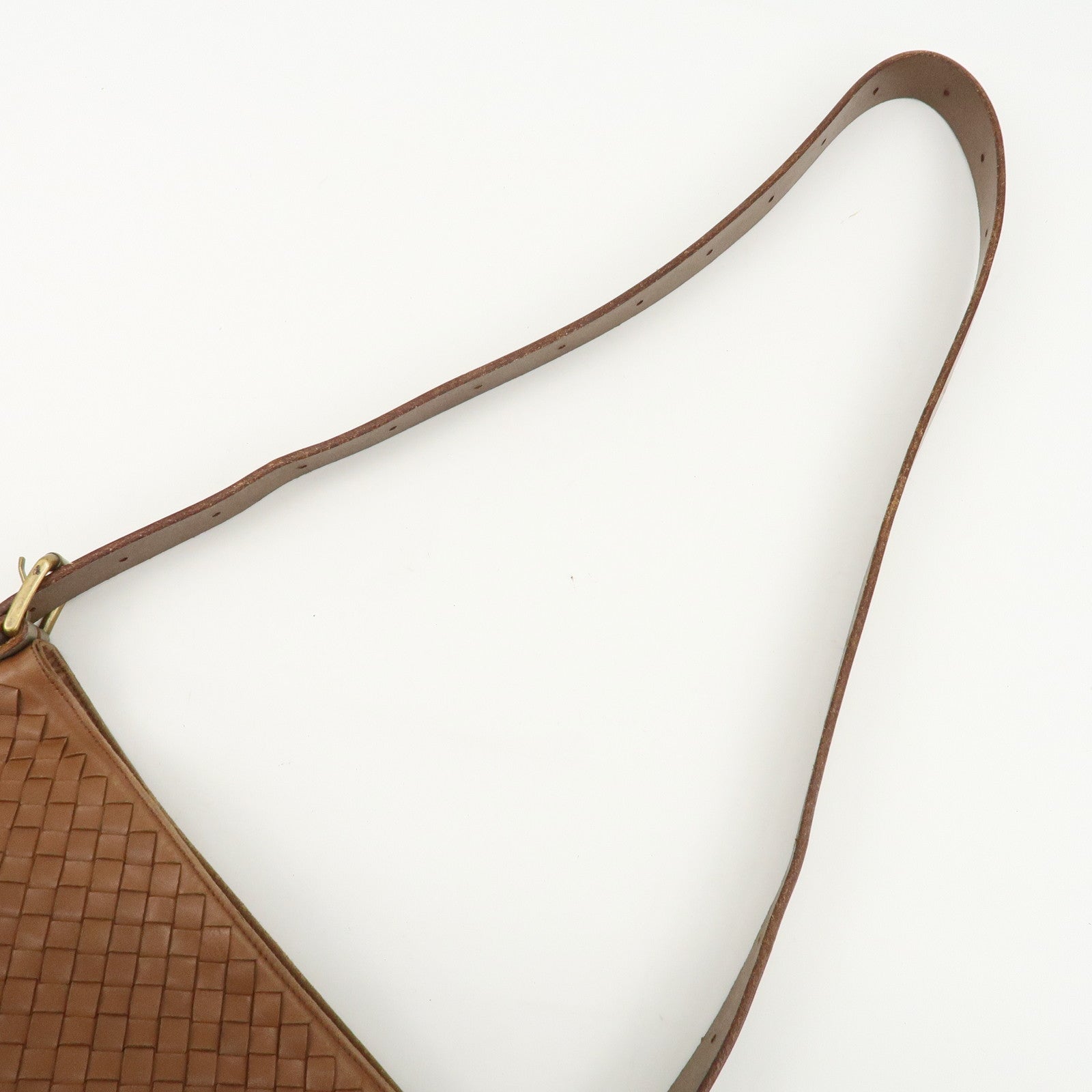 BOTTEGA VENETA Intrecciato Leather Shoulder Bag Brown