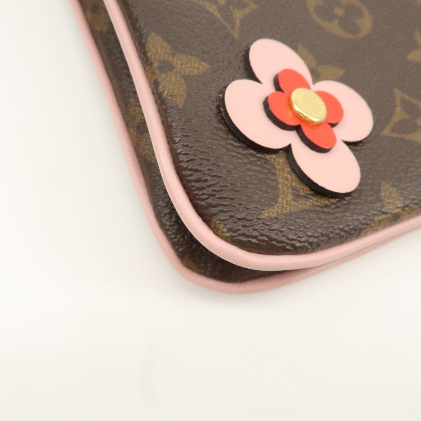 Louis Vuitton Monogram Pochette Double Zip Bag FLower M63905 Used