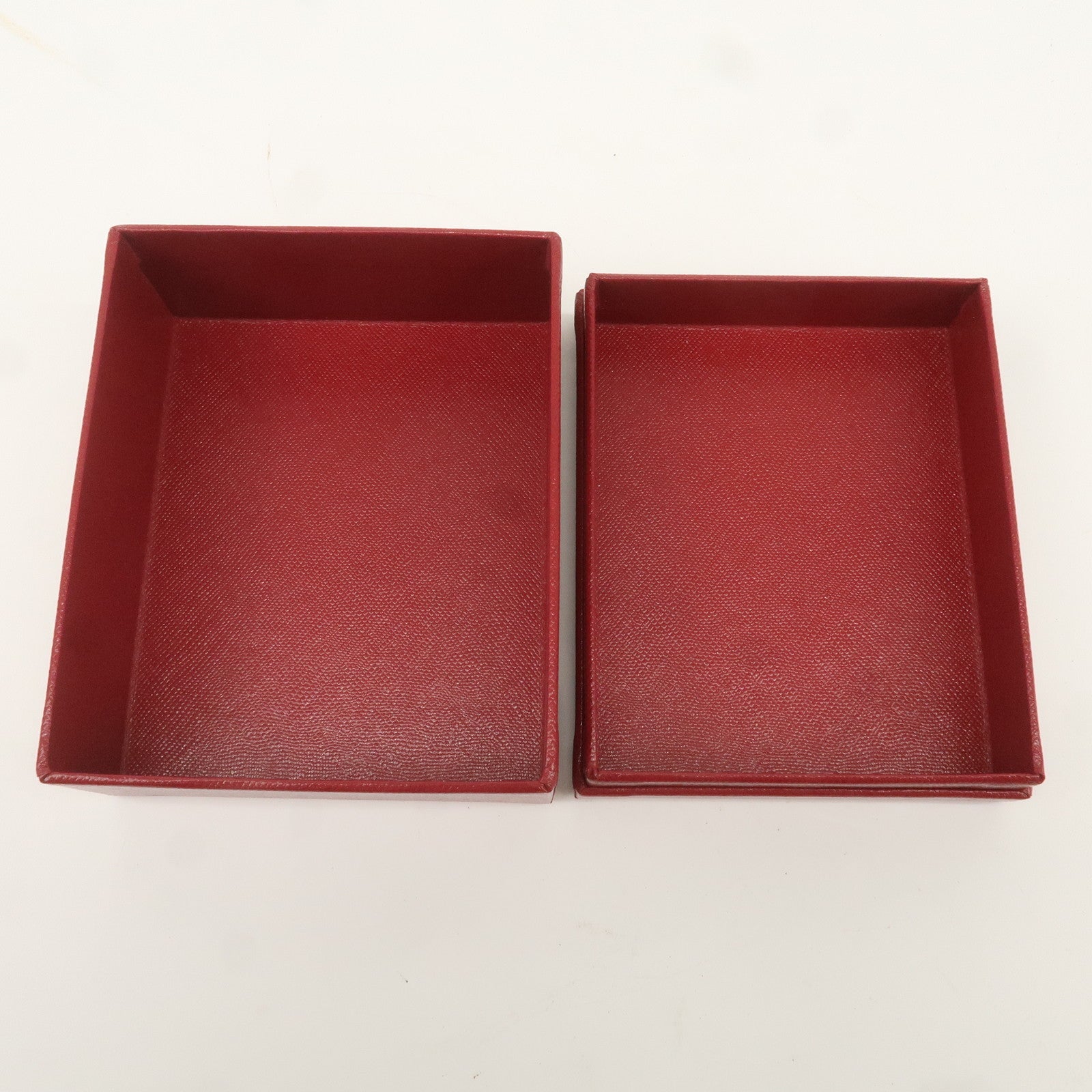 Cartier Set of 2 Pair Ring Box Display Box Jewelry Box Red