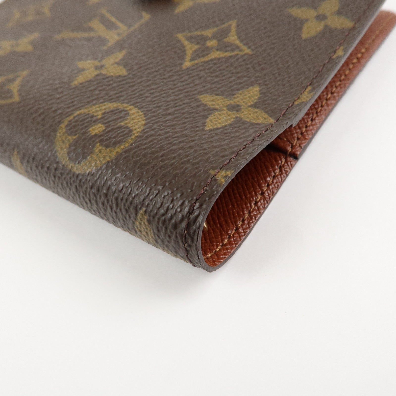 Louis Vuitton Monogram Agenda PM Planner Cover Gold HDW R20005 Used