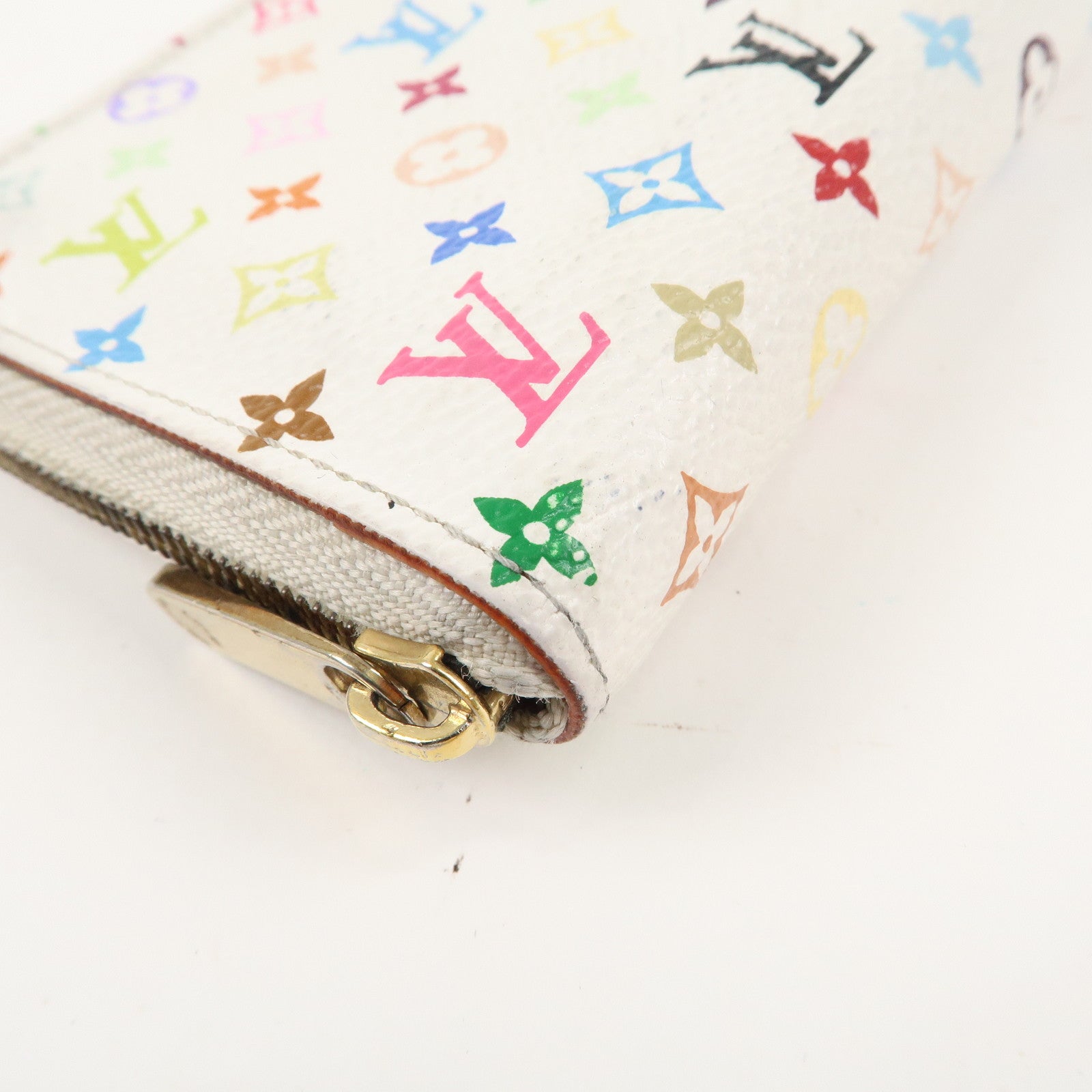 Louis Vuitton Monogram Multicolor Zippy Coin Purse Blanc M93741