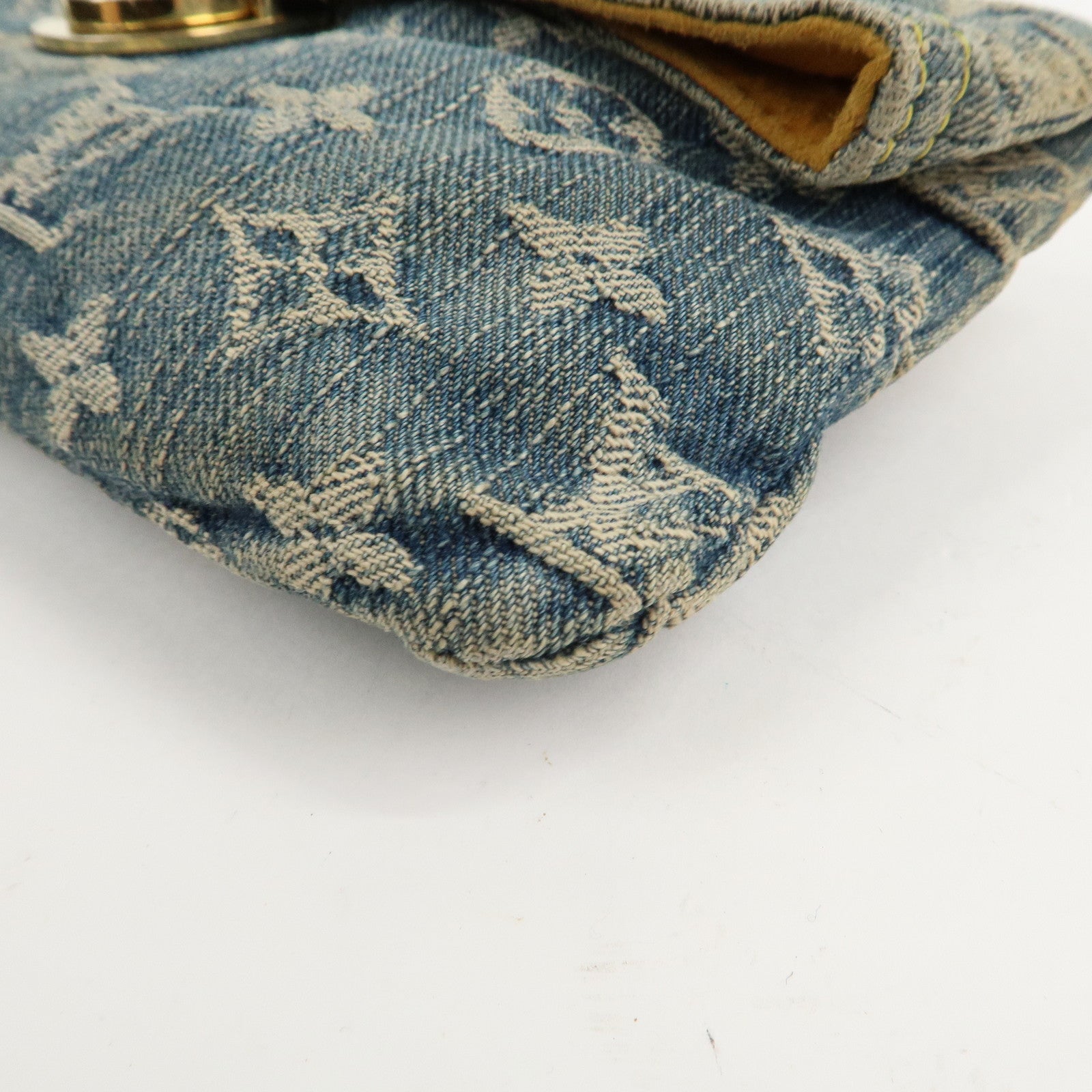 Louis Vuitton Monogram Denim Pochette Plat Pouch M95007 Used