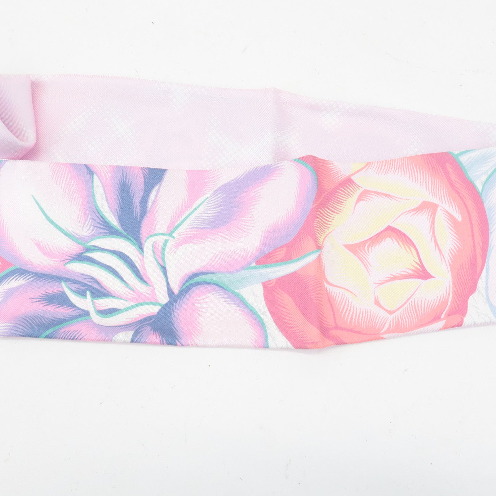 Louis Vuitton Bandeau Malfleur Scarf M76969 Pink Blue Used