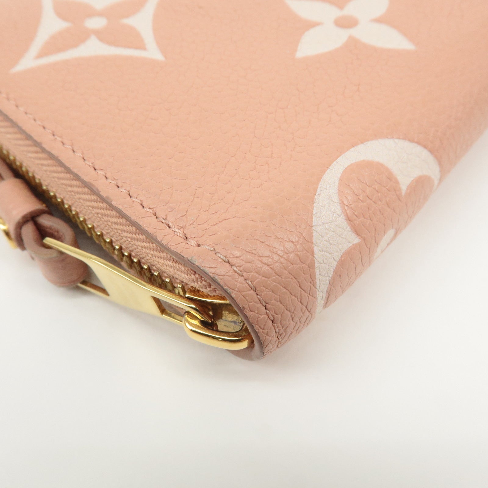 Louis Vuitton Monogram Empreinte Bicolor Zippy Wallet Rose M81645 Used