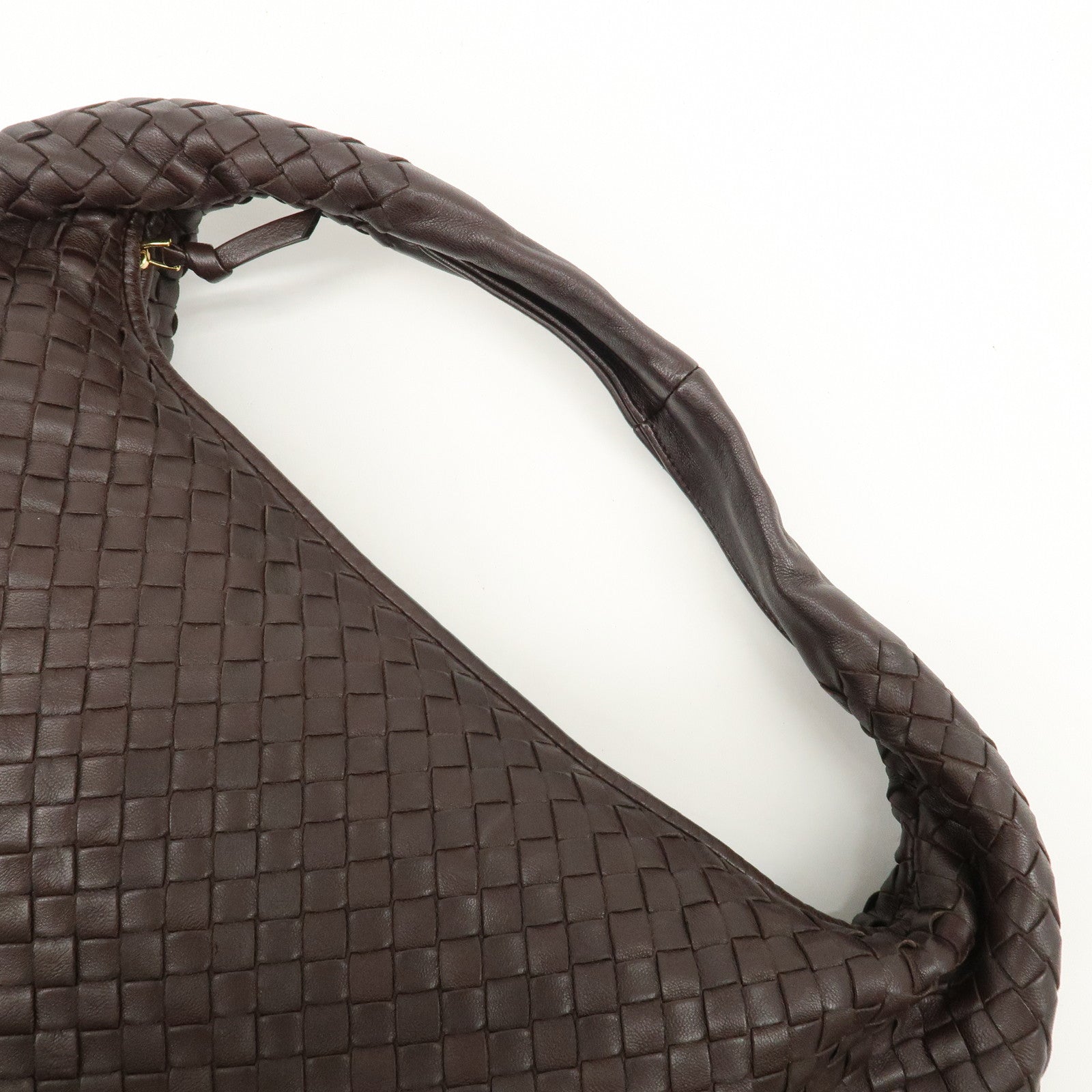 BOTTEGA VENETA Hobo Intrecciato Leather Shoulder Bag Brown 115654