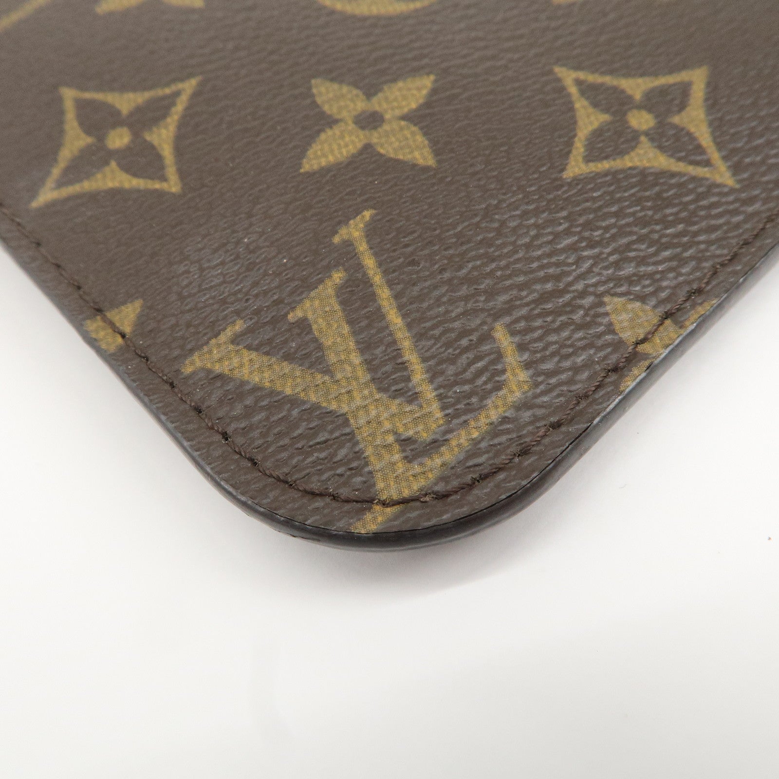 Louis Vuitton Monogram Pouch For Neverfull PM Brown Fuchsia Used