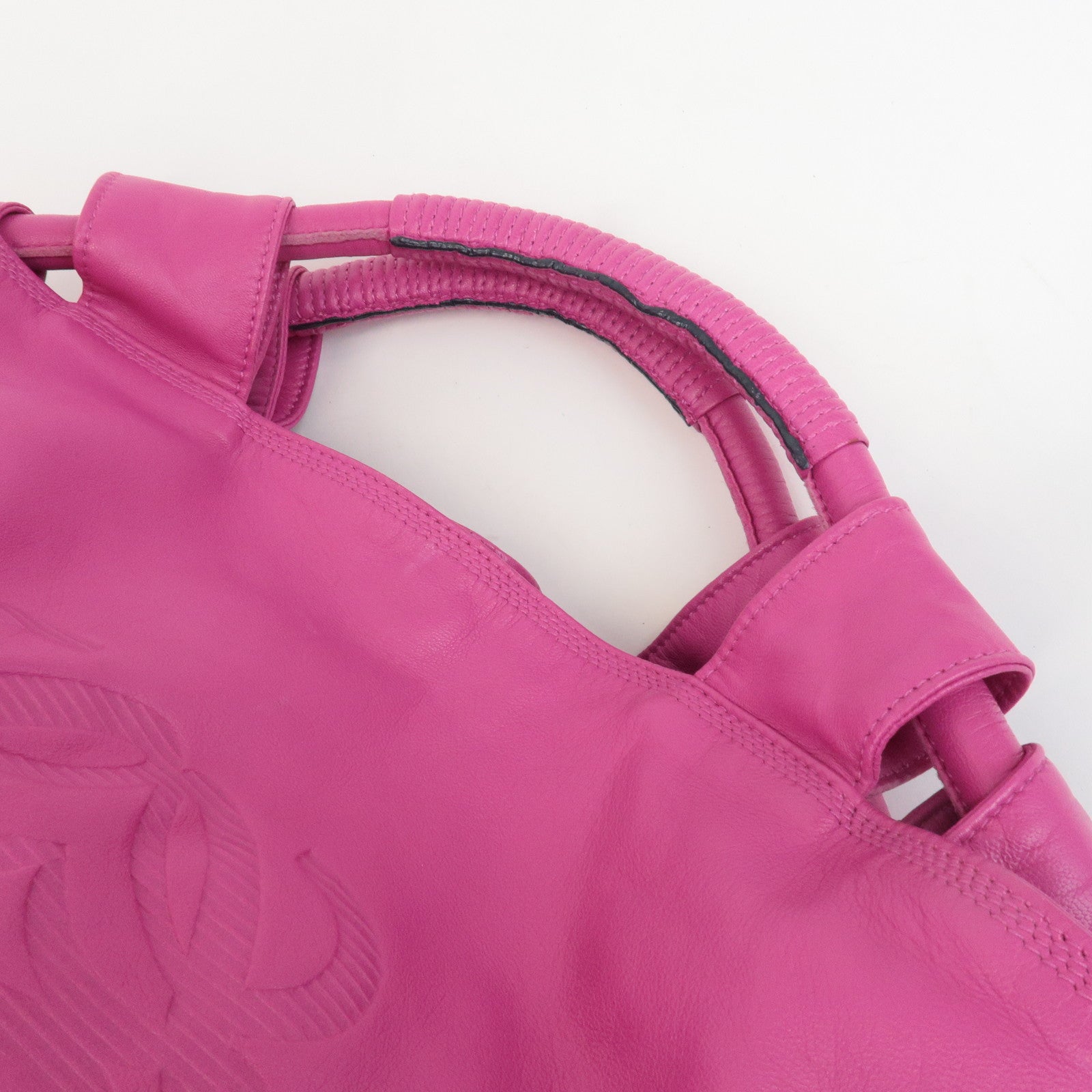 LOEWE Leather Nappa Aire Hand Bag Tote Bag Magenta Pink