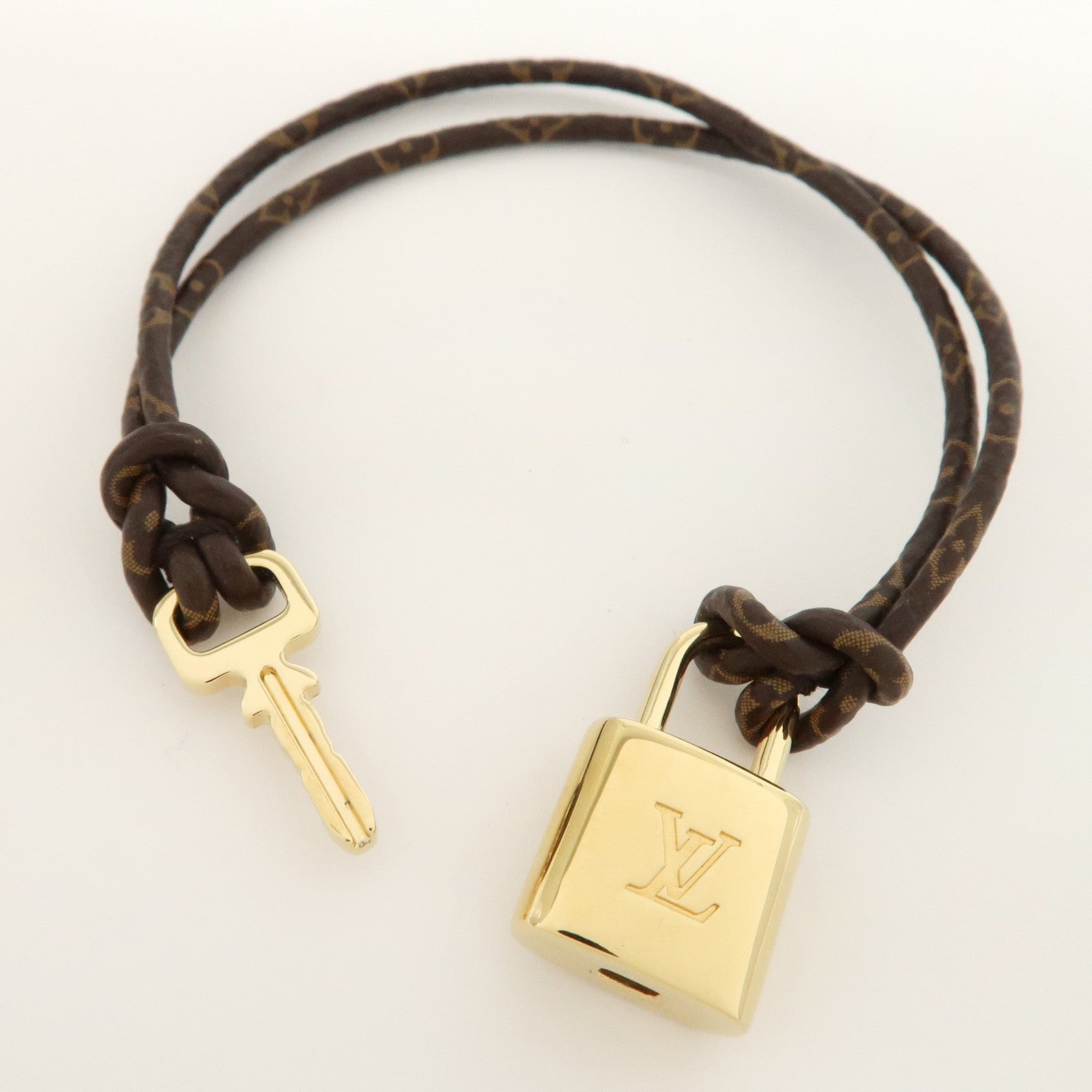 Louis Vuitton Monogram Bracelet Lock It Again Gold HDW M8015 Used