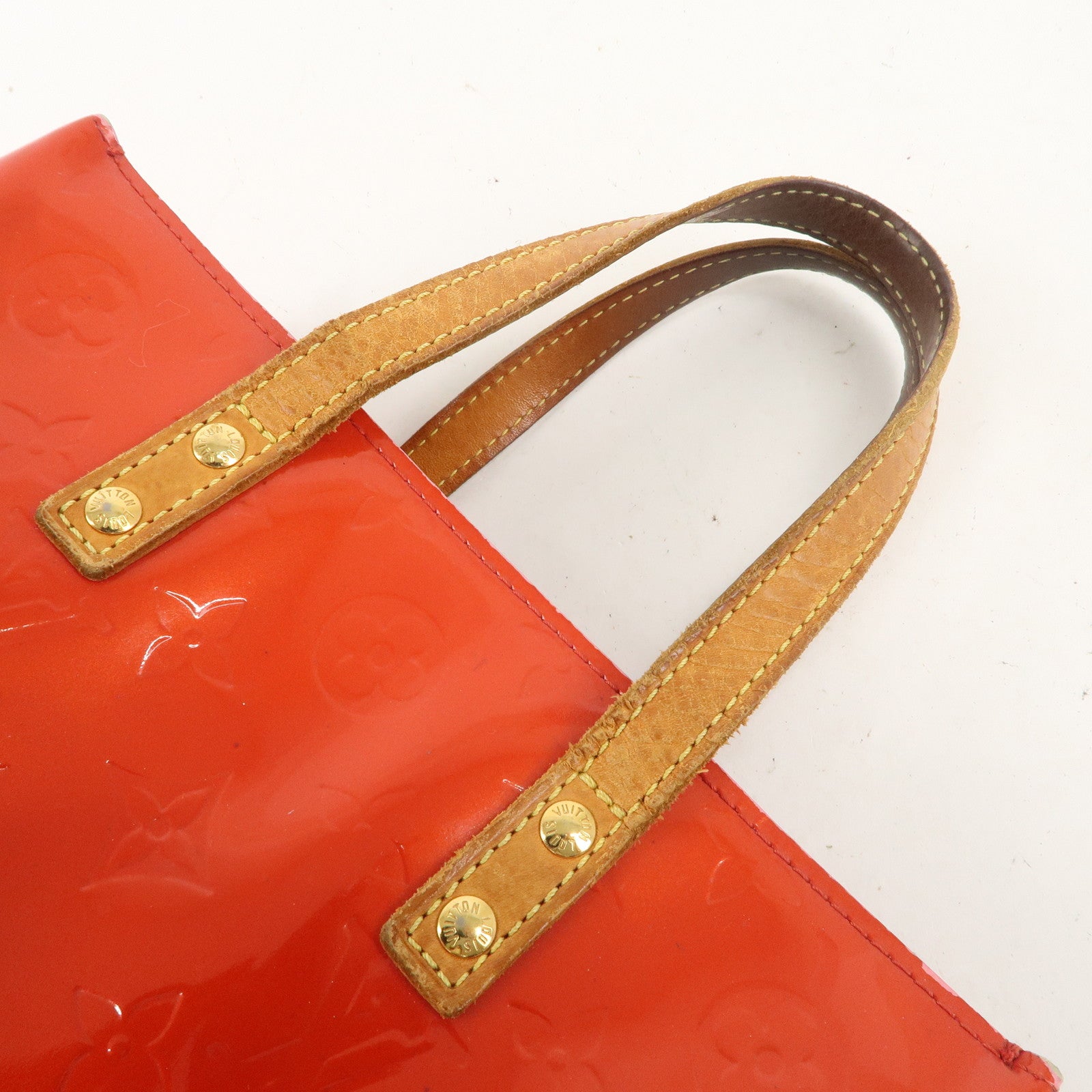 Louis Vuitton Monogram Vernis Lead PM Hand Bag Rouge M91088