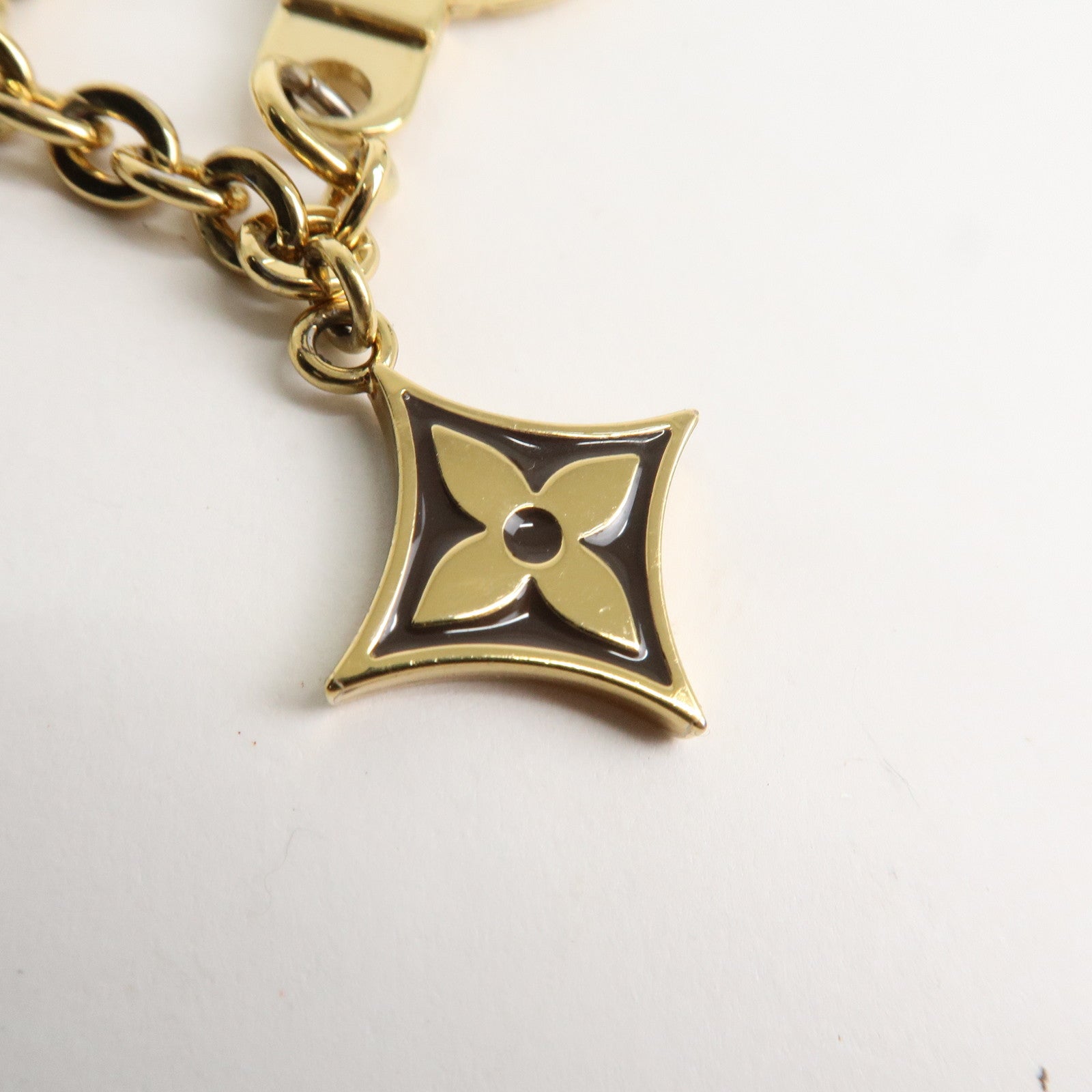 Louis Vuitton Spring Street Bag Charm Key Chain Gold M00540 Used