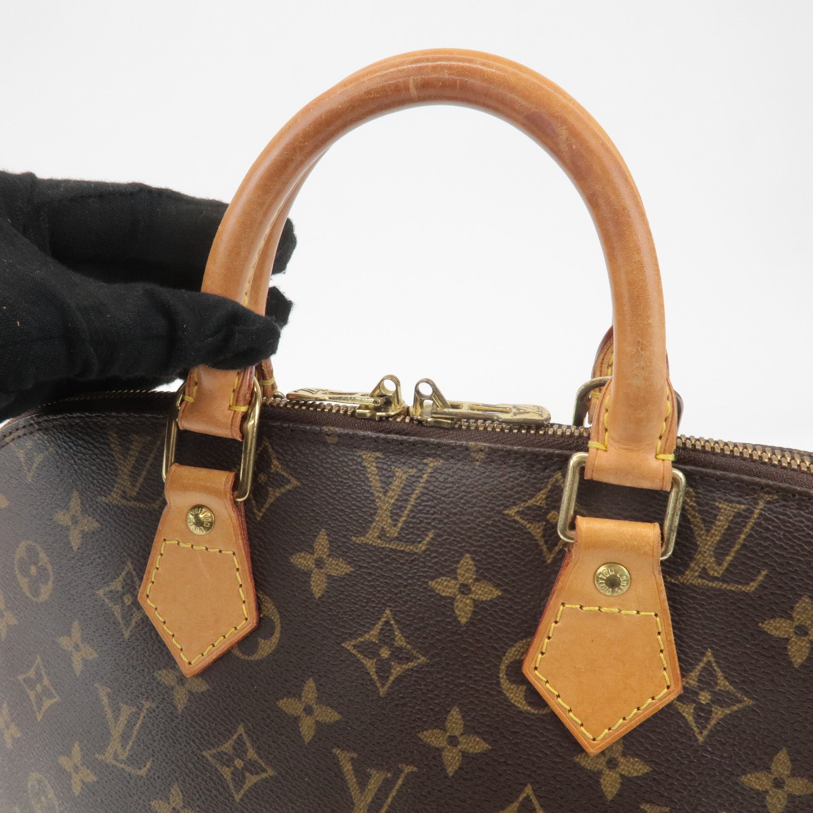 Louis Vuitton Monogram Alma Hand Bag Brown M51130 Used