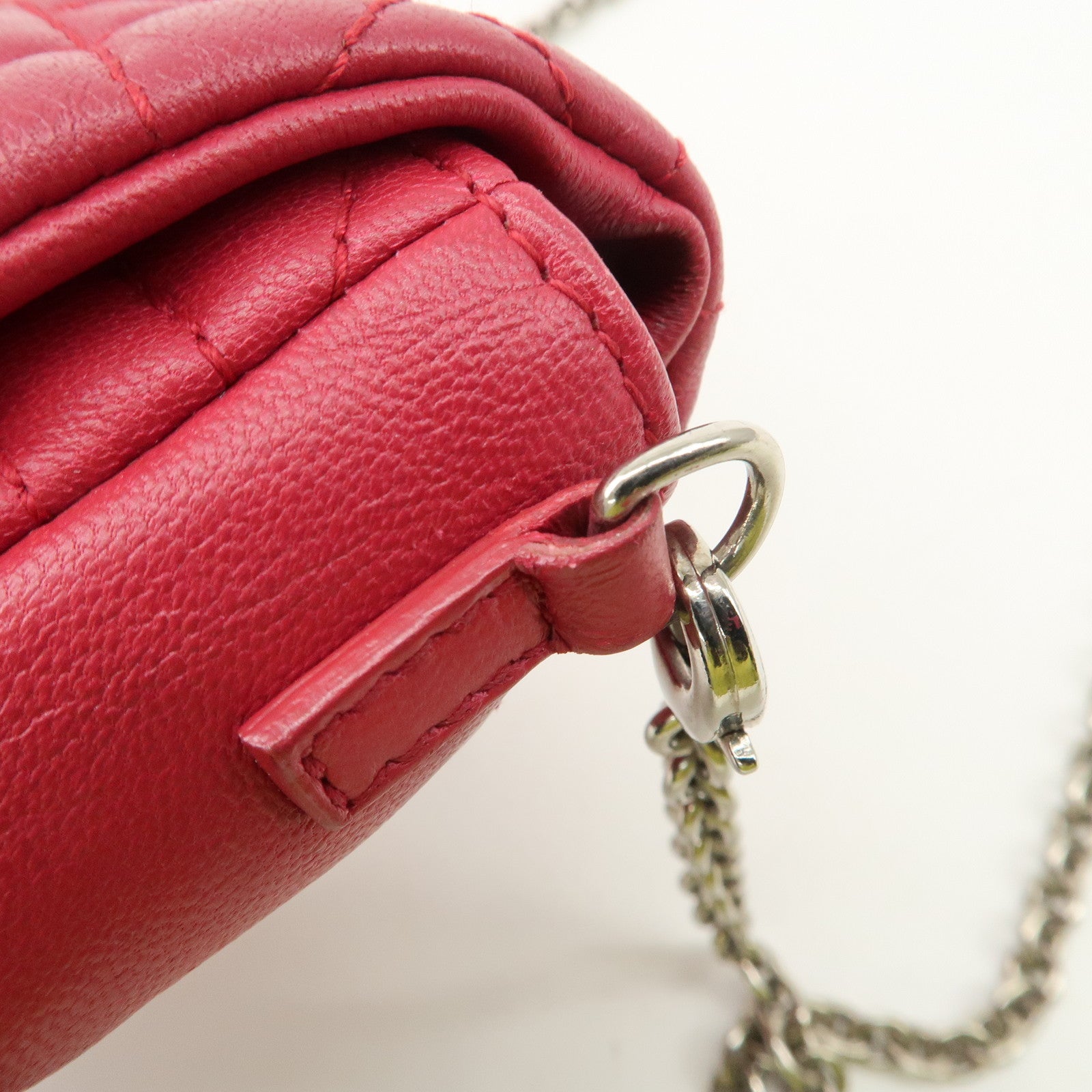 Christian Dior Cannage Leather Chain Shoulder Bag Red