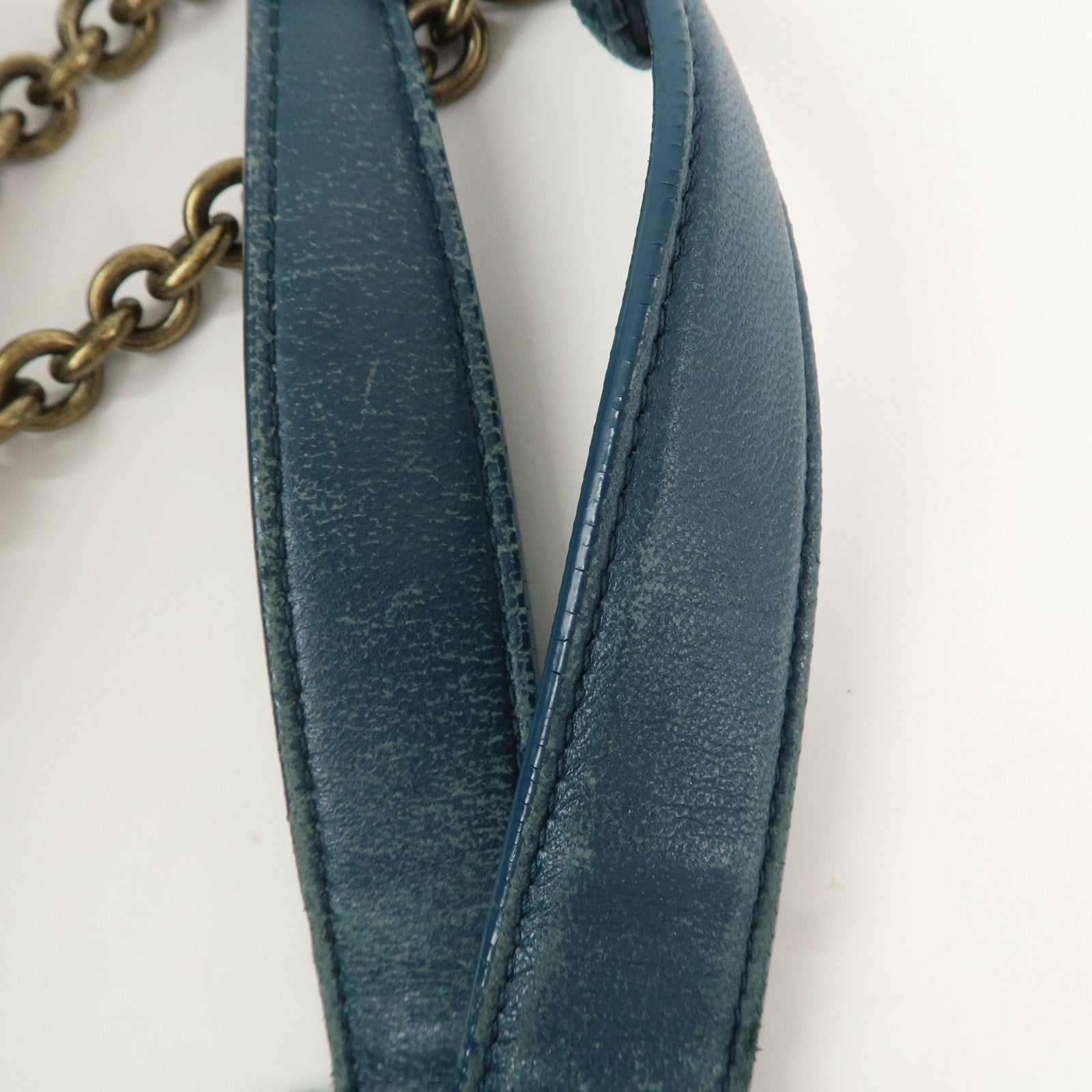 BOTTEGA VENTA Intrecciato Leather Shoulder Bag Hand Bag Blue