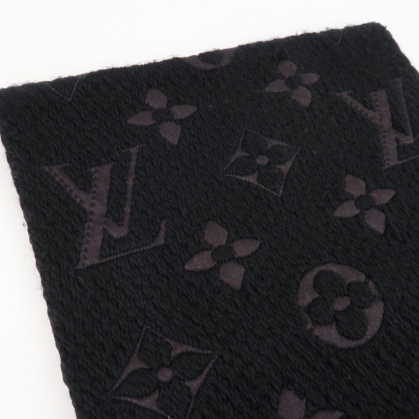 Louis Vuitton Escharpe Logo Mania Stories Scarf Black M71060 Used