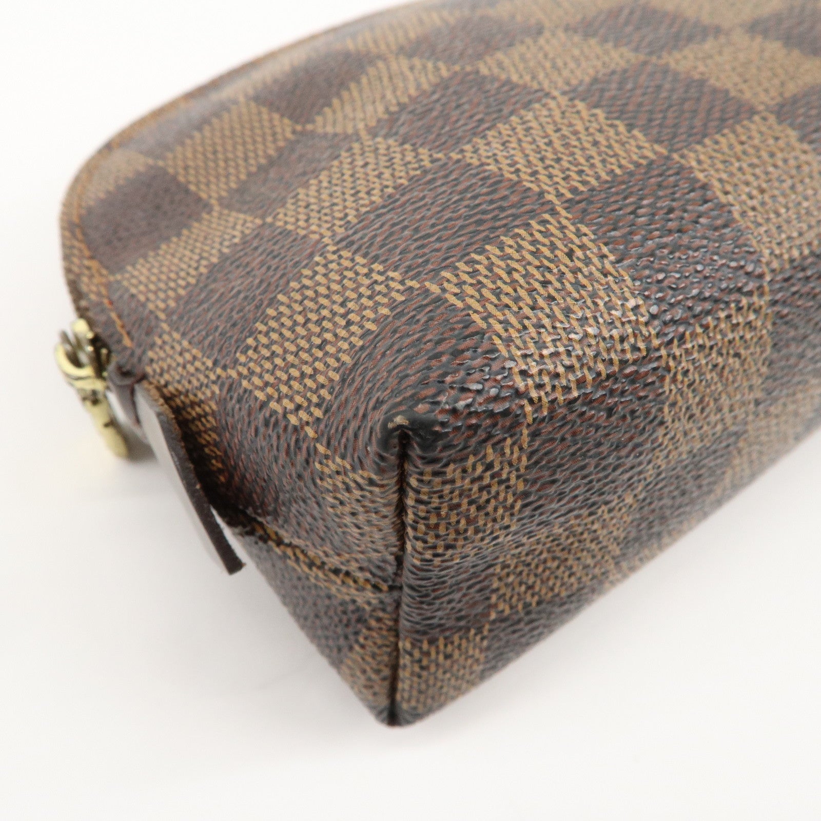 Louis Vuitton Damier Ebene Pochette Cosmetic Pouch N47516 Used