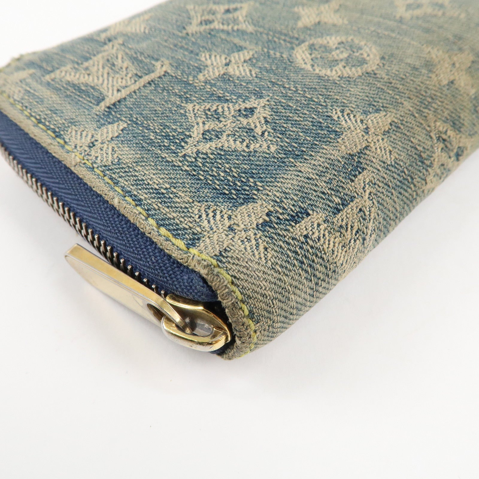 Louis Vuitton Monogram Denim Zippy Long Wallet Blue M95431