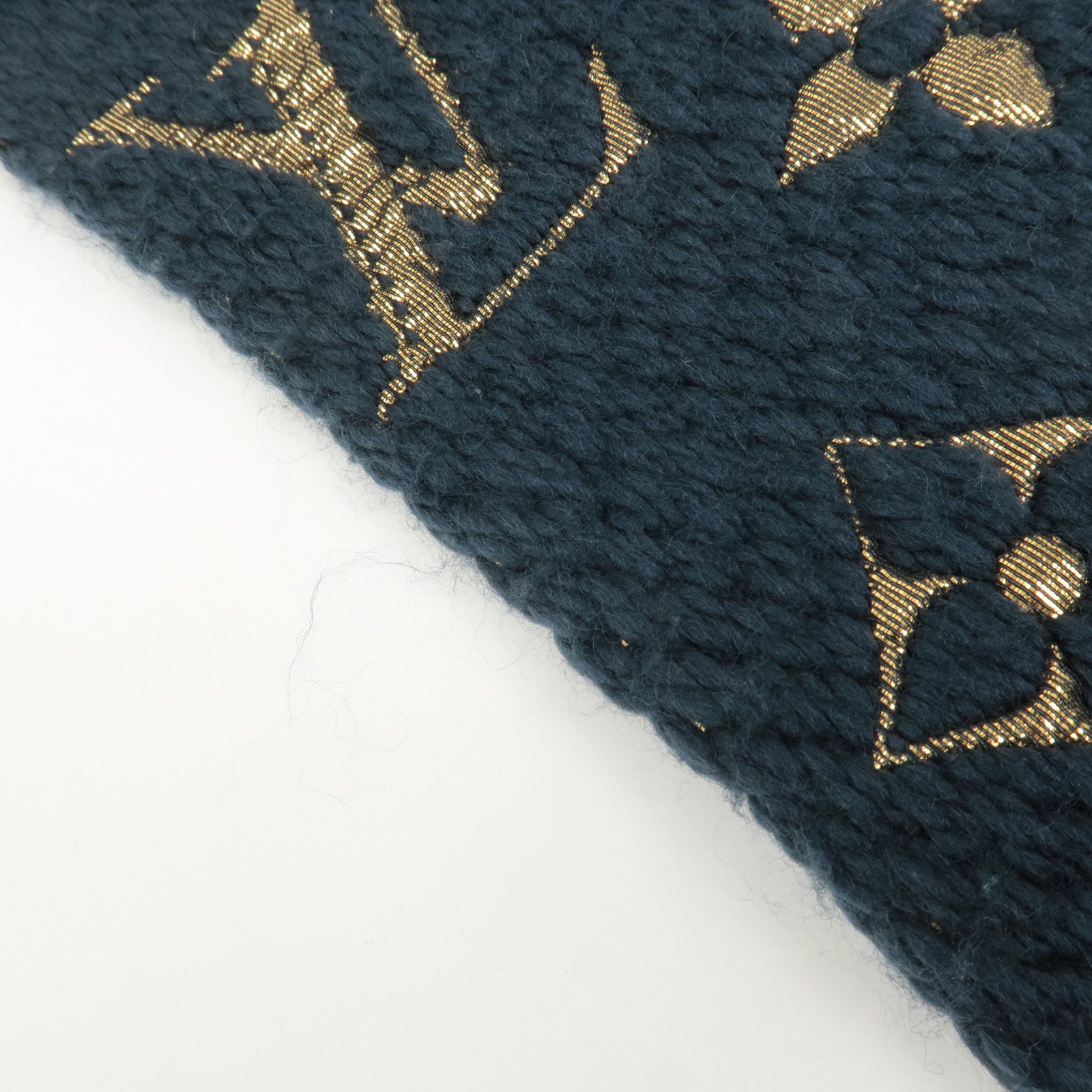 Louis Vuitton Escharpe Logomania Shine Scarf Navy M70815 Used