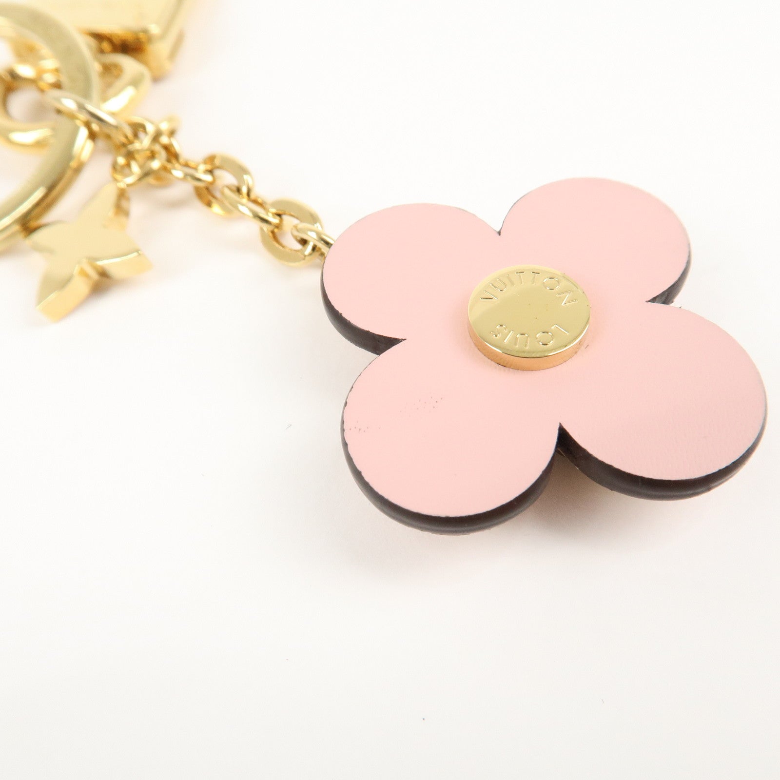 Louis Vuitton Blooming Flower BB Bag Charm Key Chain Pink M63085 Used