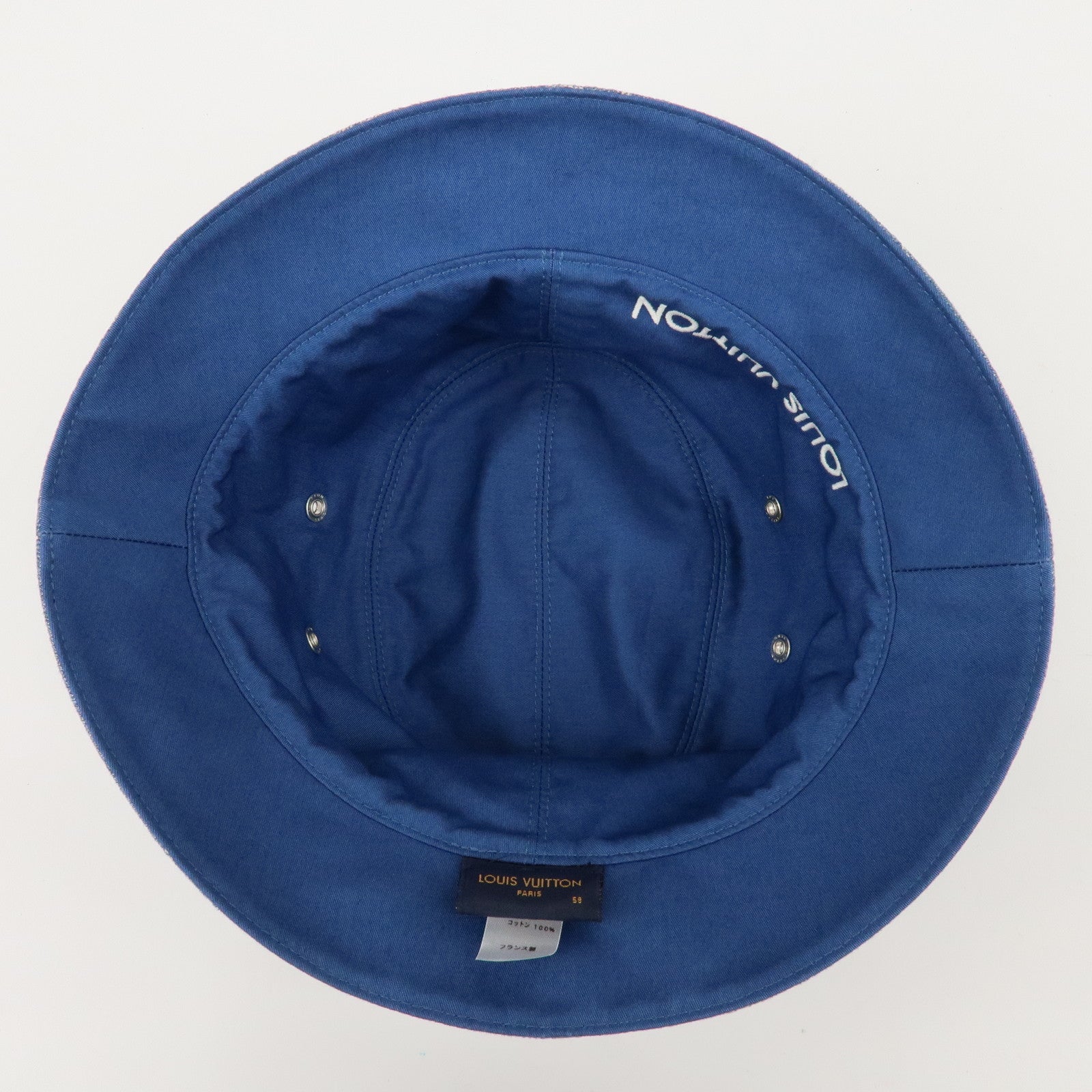 Louis Vuitton Monogram Denim Bucket Hat Essential 58 M78772 Used