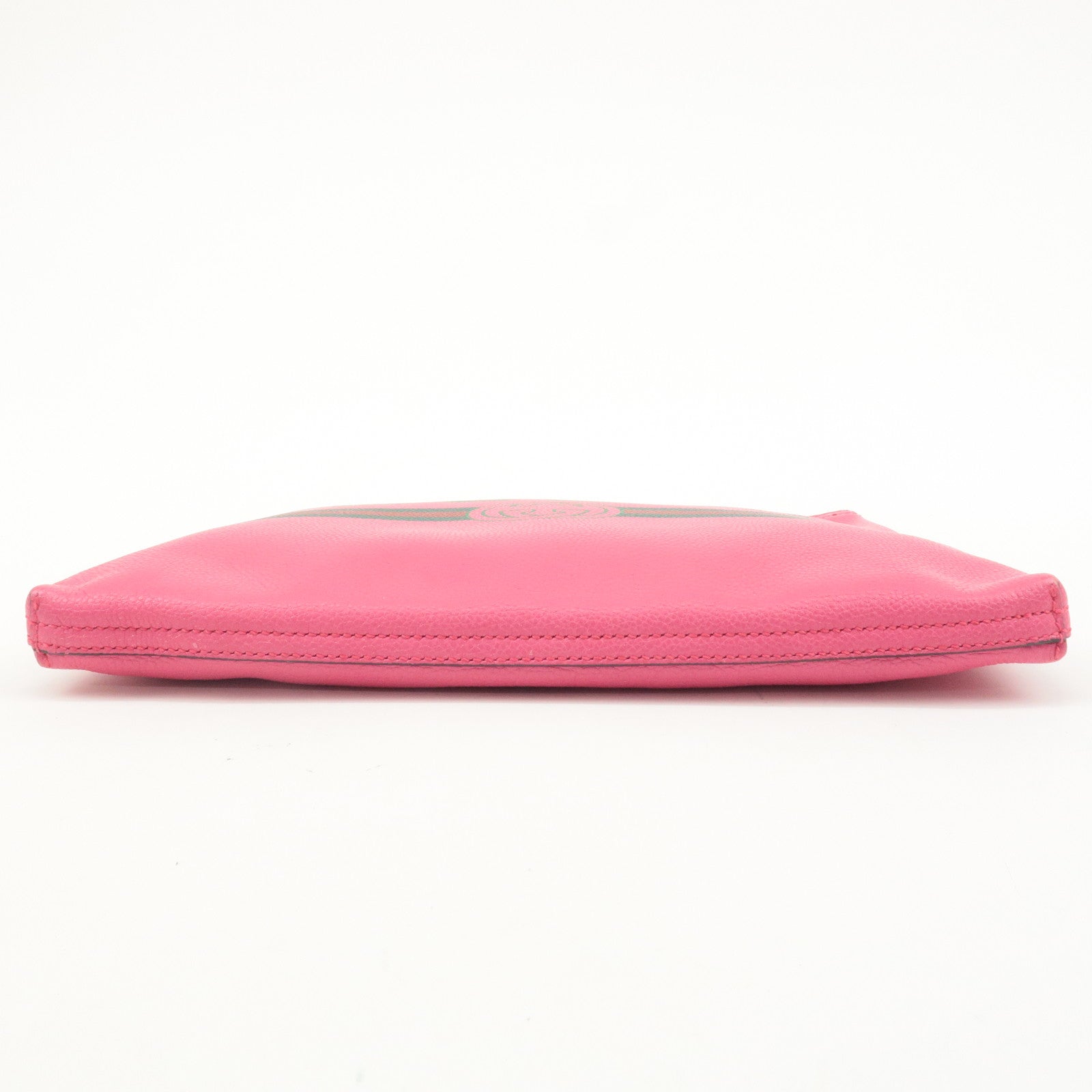 GUCCI Leather Logo Clutch Bag Pink 500981